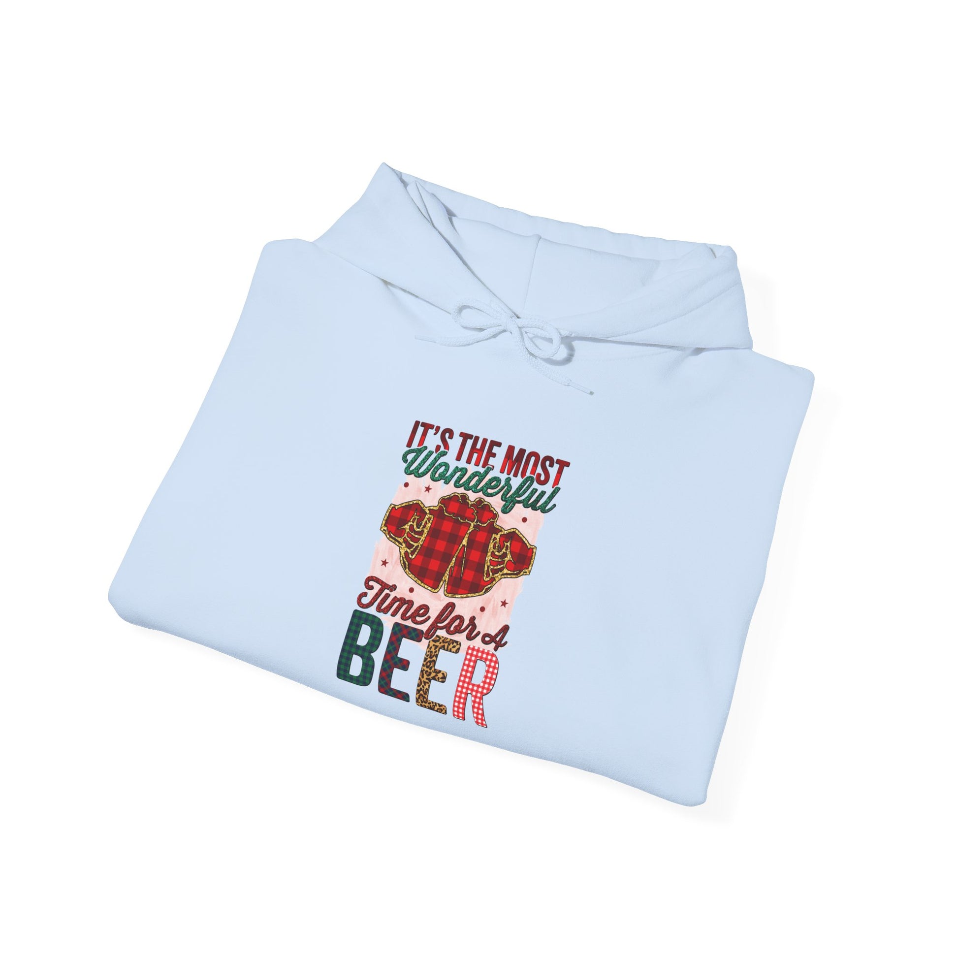 Beer Time Christmas Hoodie – Holiday Santa Beer Graphic Sweatshirt