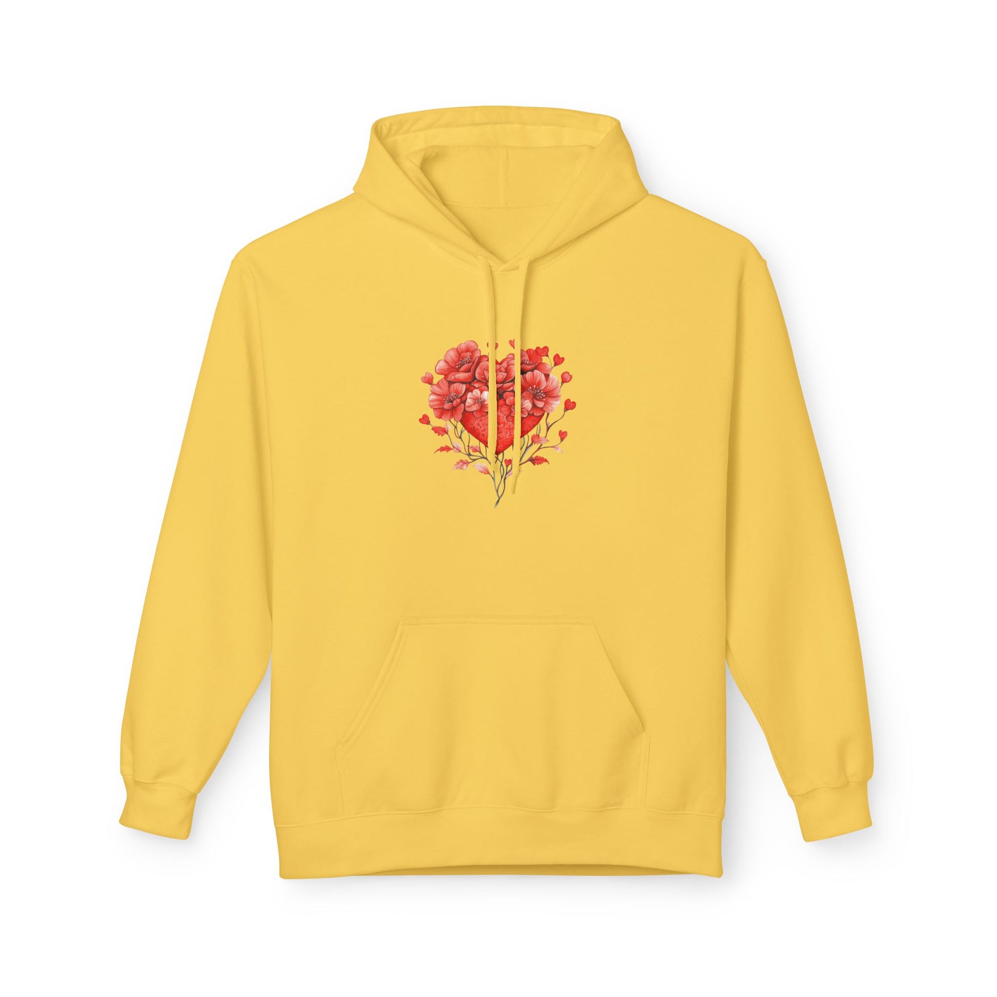 Heart of Roses Hoodie — Floral Heart Graphic Sweatshirt for Valentine's Day