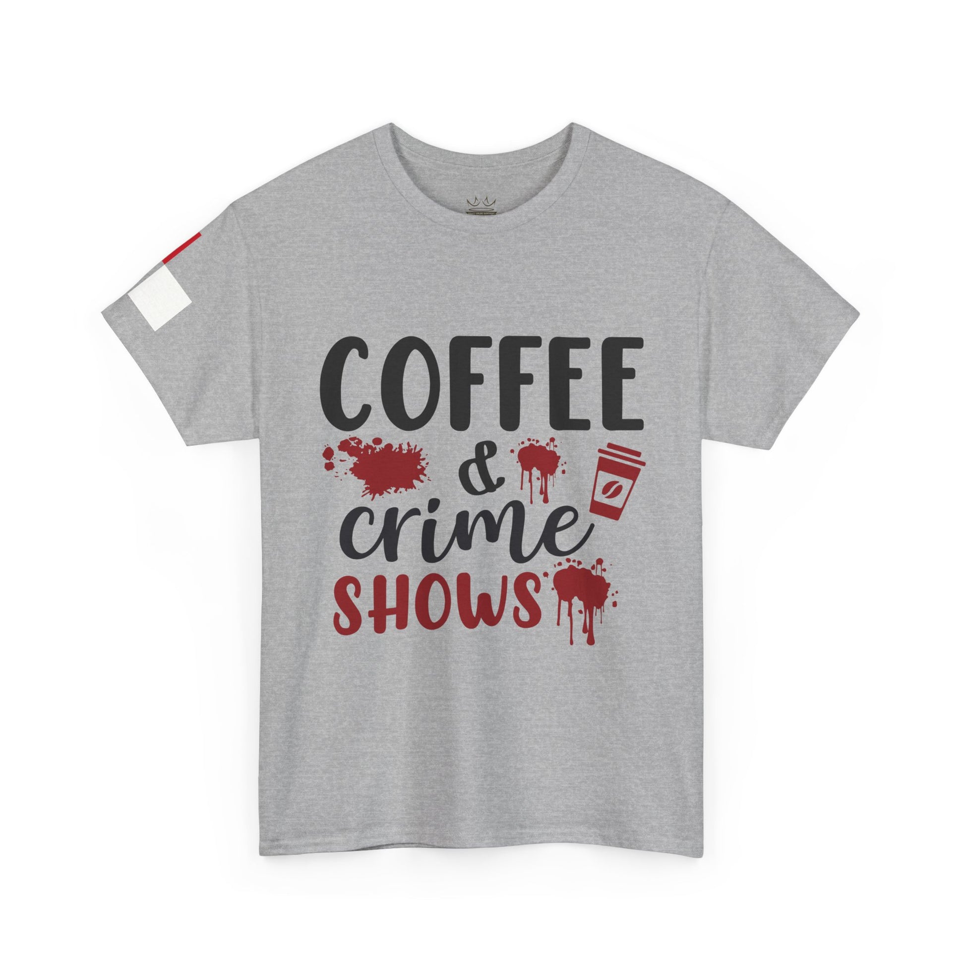 Coffee & Crime Shows Unisex Tee | Trendy Graphic T-Shirt for Mystery Lovers