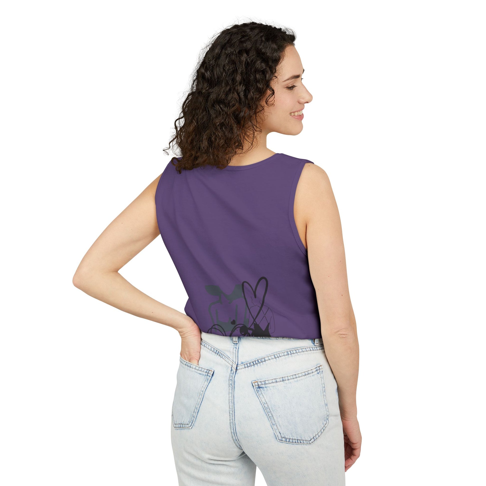 Abstract Love Graphic Tank Top — Minimalist Couple Heart Artwork