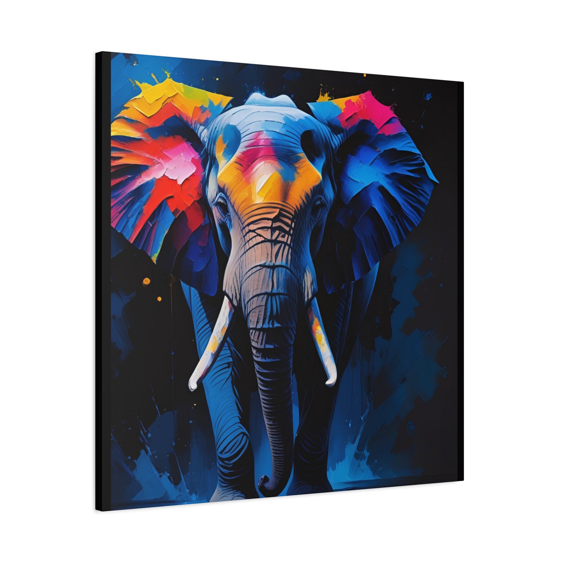 Colorful Elephant Canvas Wall Art, Vibrant Home Decor, Animal Lover Gift, Modern Art Print