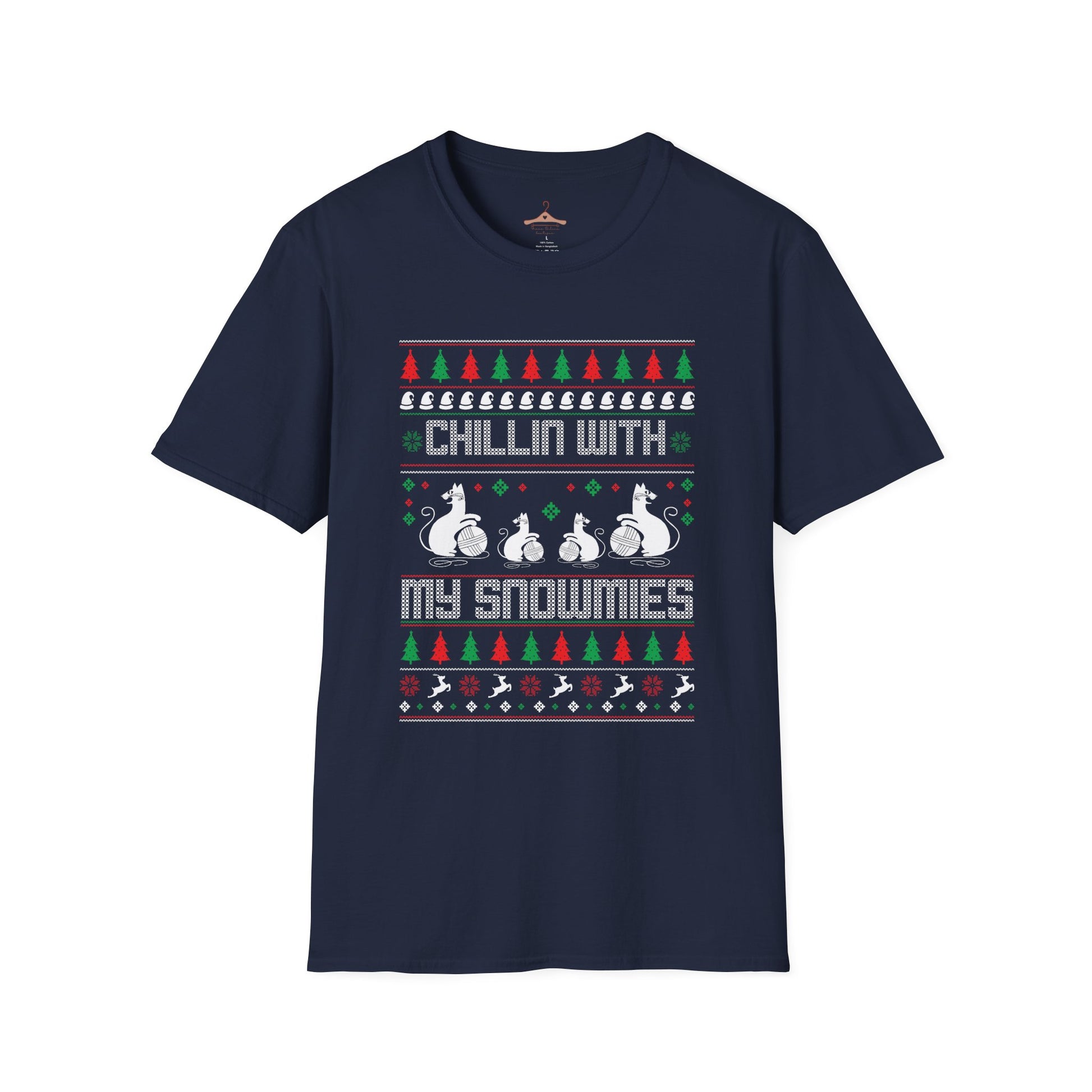 Chillin' With My Snowmies T-Shirt — Funny Christmas Ugly Sweater Ski Snowman Tee