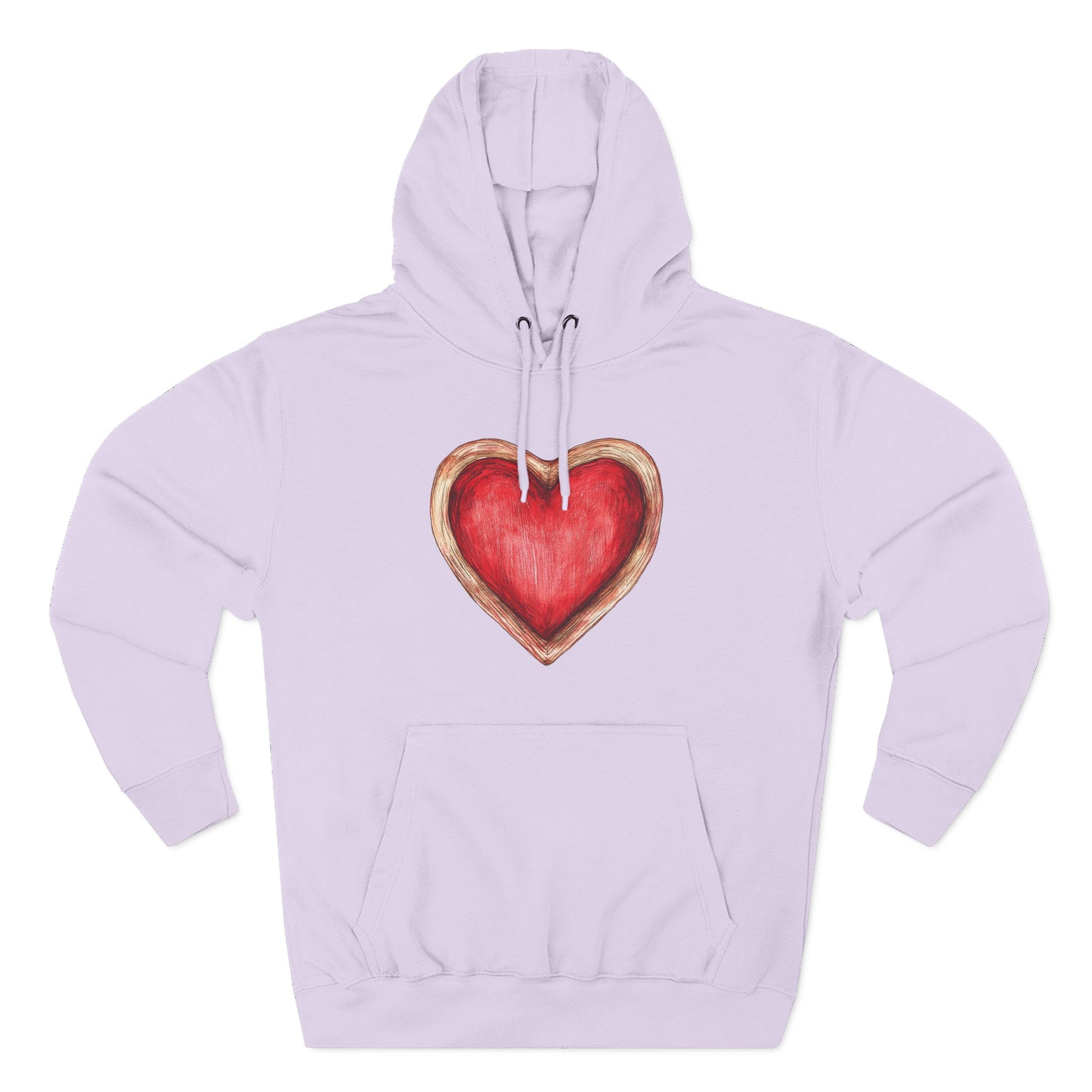 Heart Watercolor Hoodie — Hand-Painted Red Heart Pullover for Valentine's Day