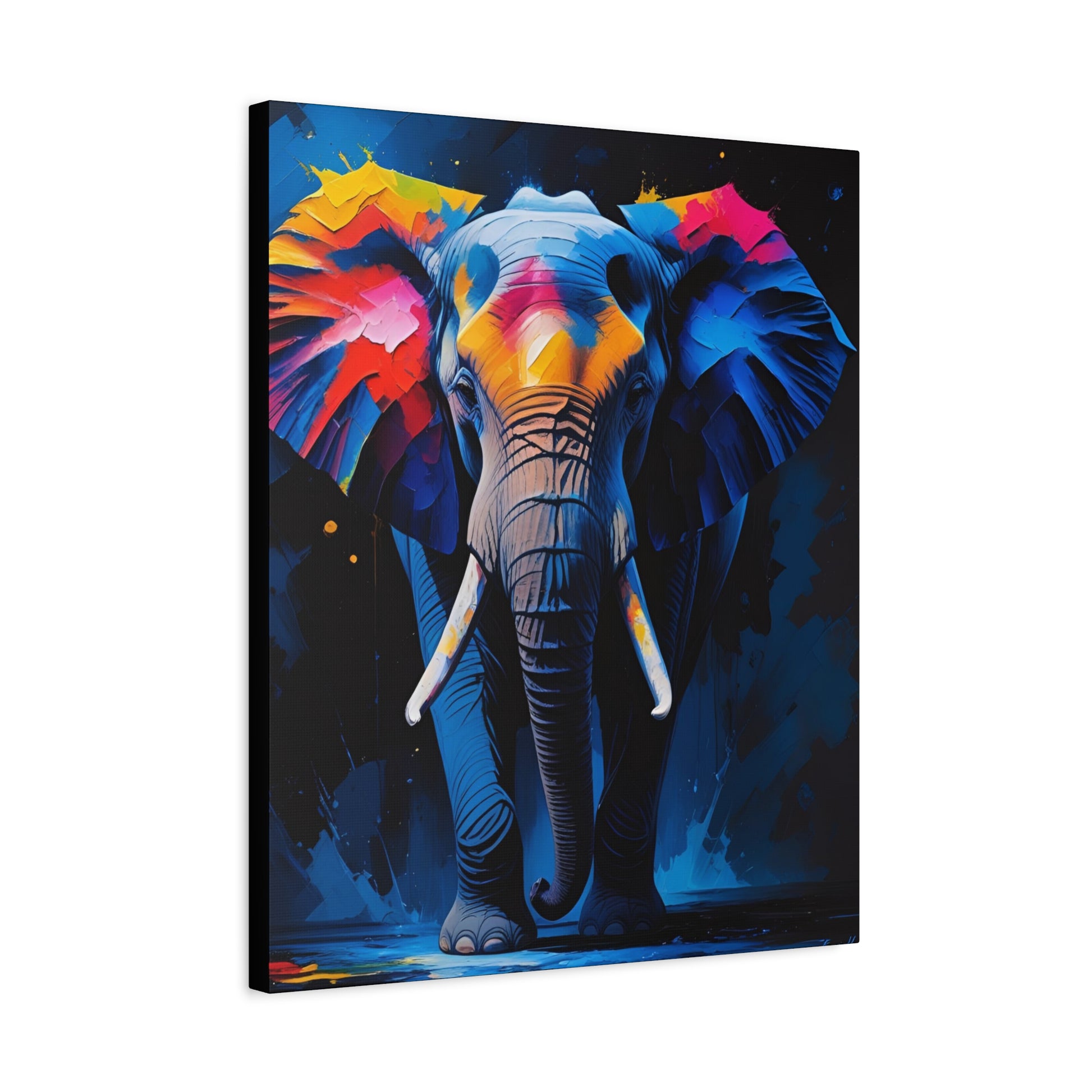 Colorful Elephant Canvas Wall Art, Vibrant Home Decor, Animal Lover Gift, Modern Art Print