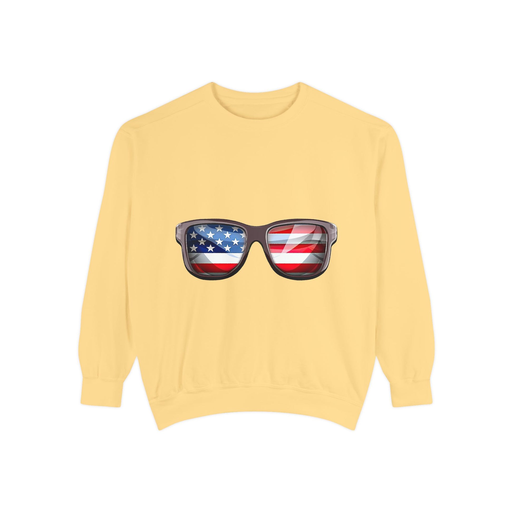 American Flag Sunglasses Sweatshirt — Patriotic Crewneck for 4th of July