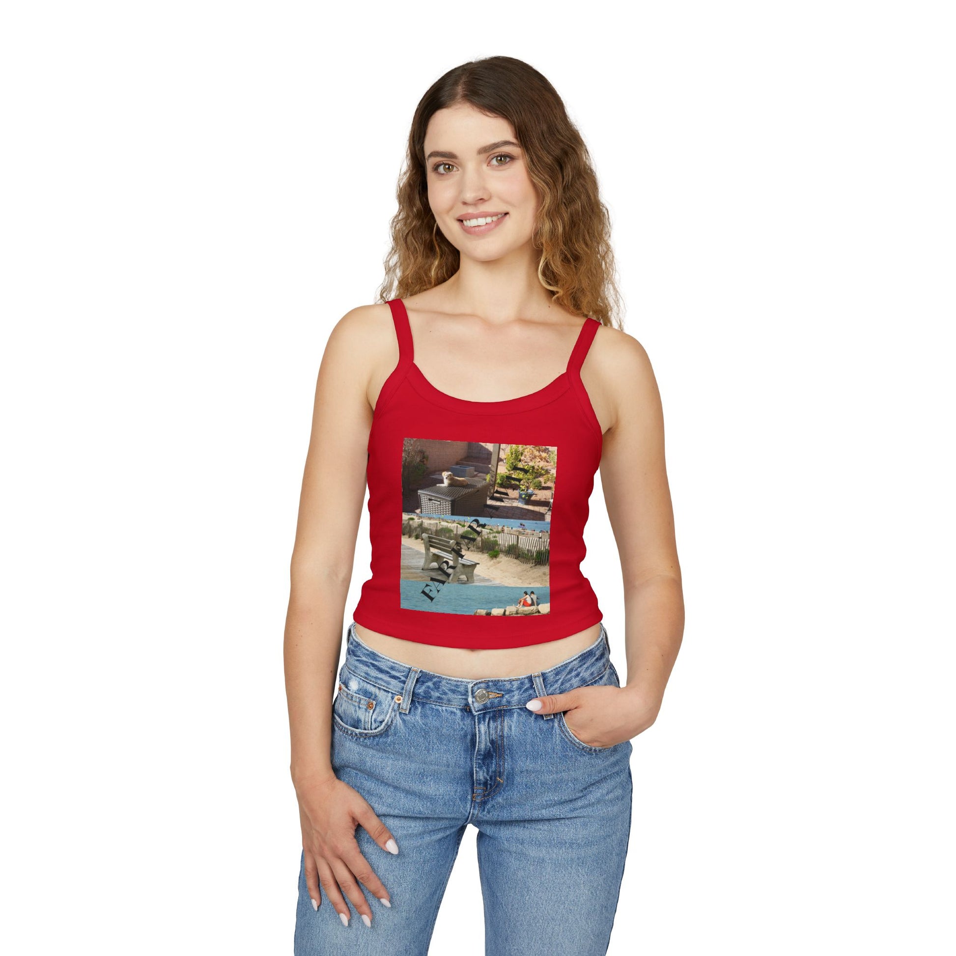 Tank Top — Vintage Poolside Photo Print Crop Tank