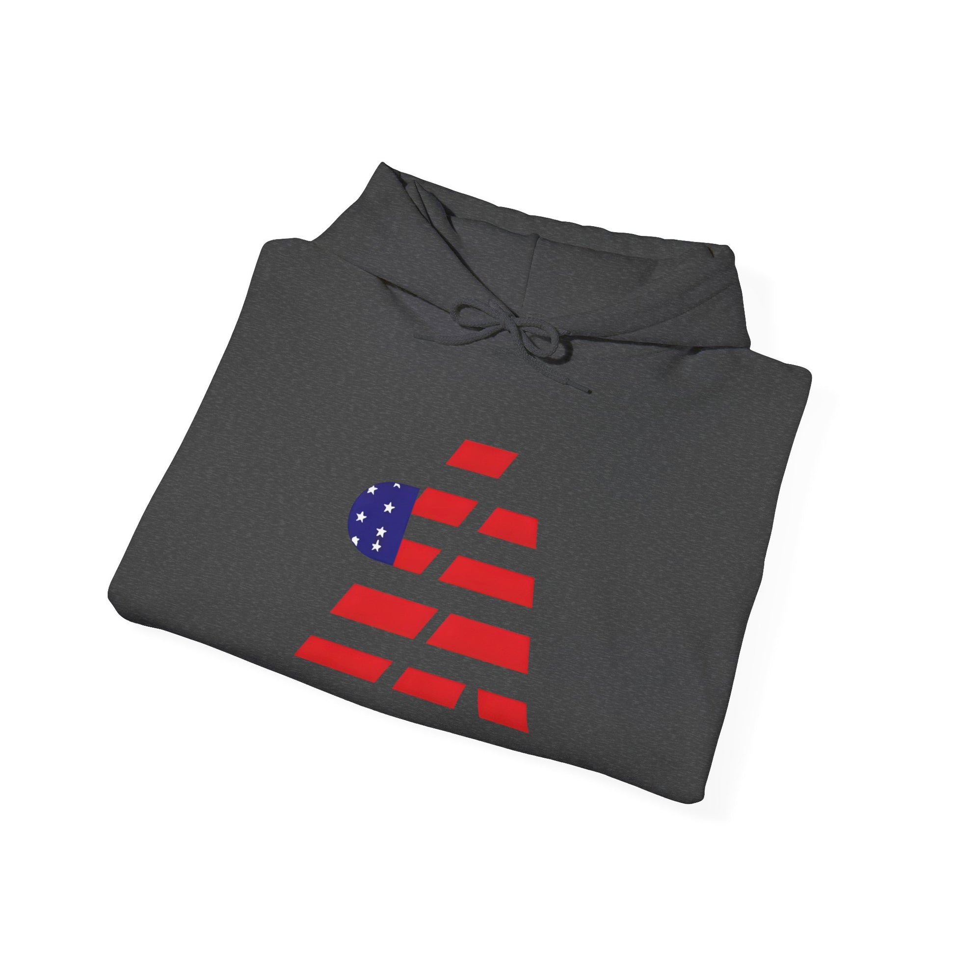 Patriotic Graphic Hoodie - Unisex Heavy Blend Sweatshirt with Flag Design