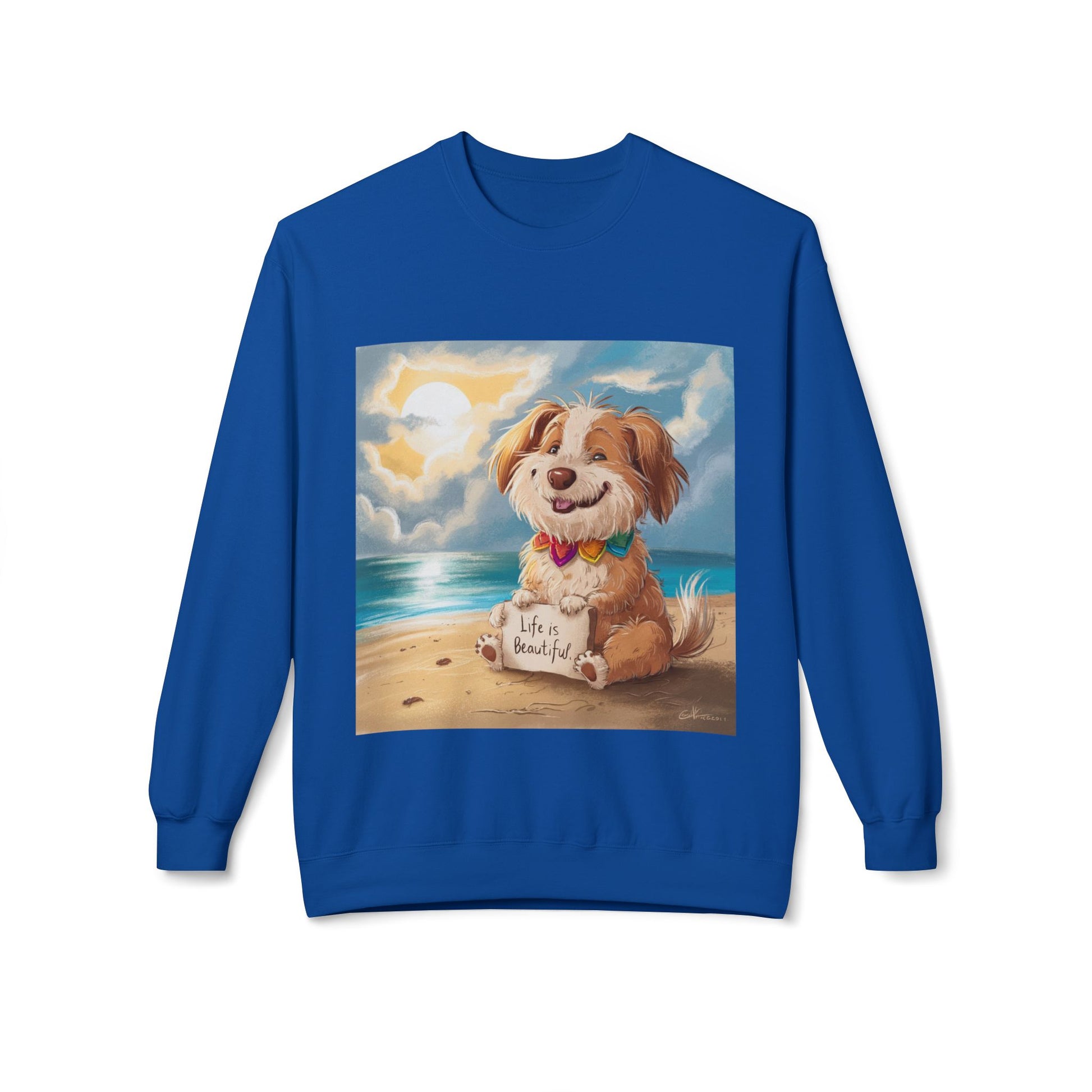 Dog Lover Crewneck Sweatshirt, Life is Beautiful
