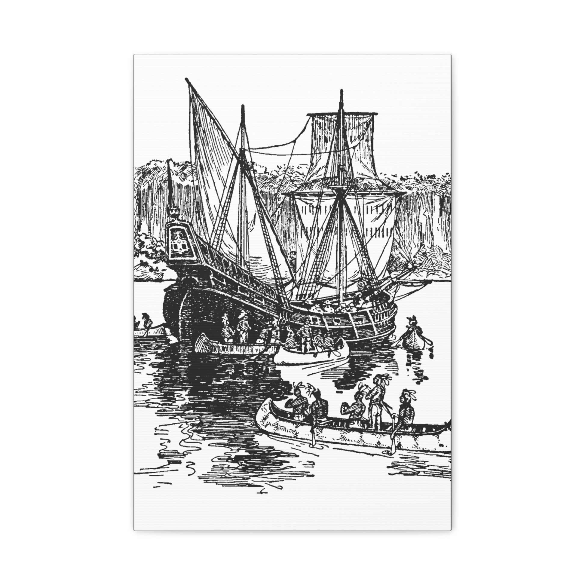 Nautical Canvas Wall Art, Vintage Ship Decor, Maritime Artwork, Home Decor, Nautical Gifts