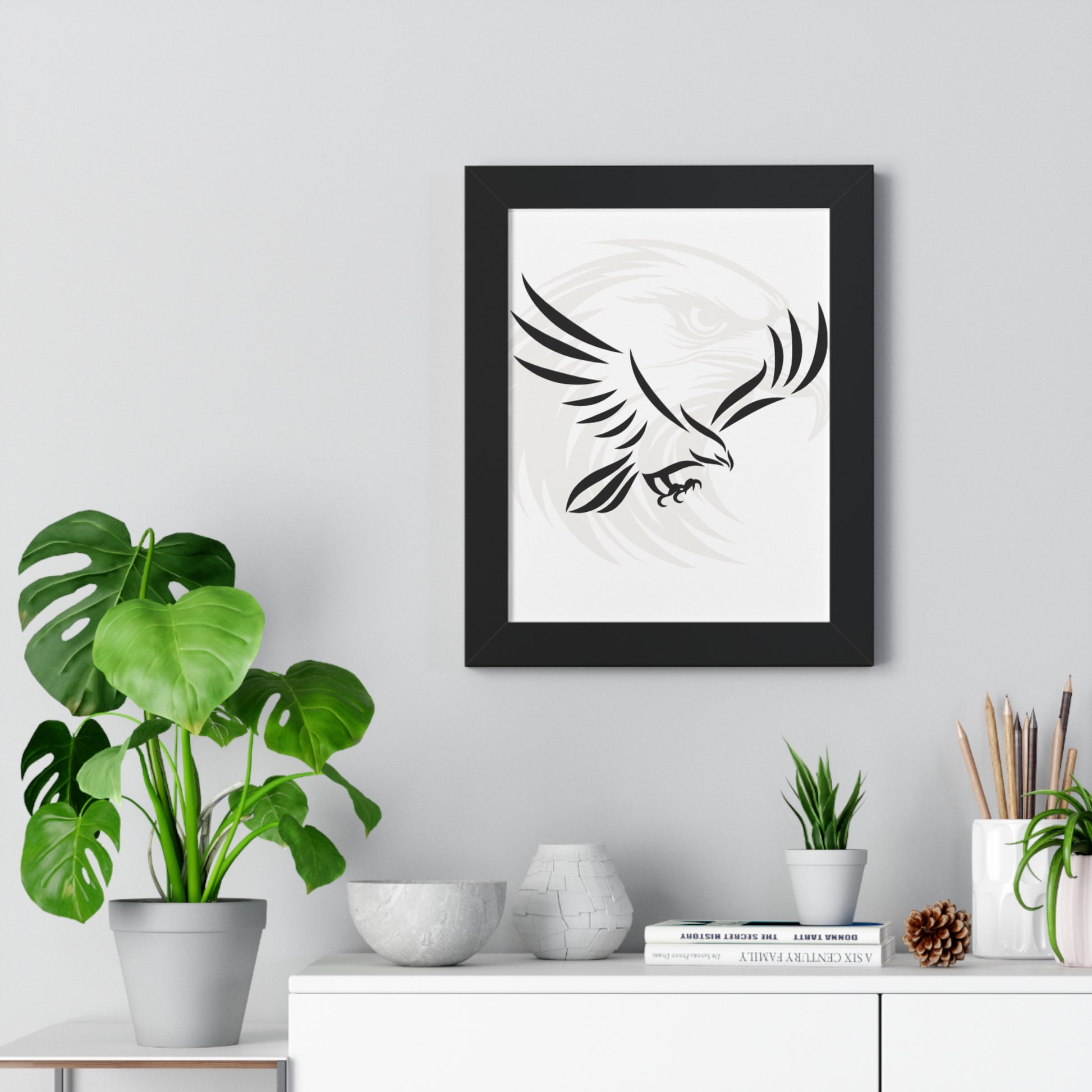 Eagle Wall Art Print, Framed Vertical Poster