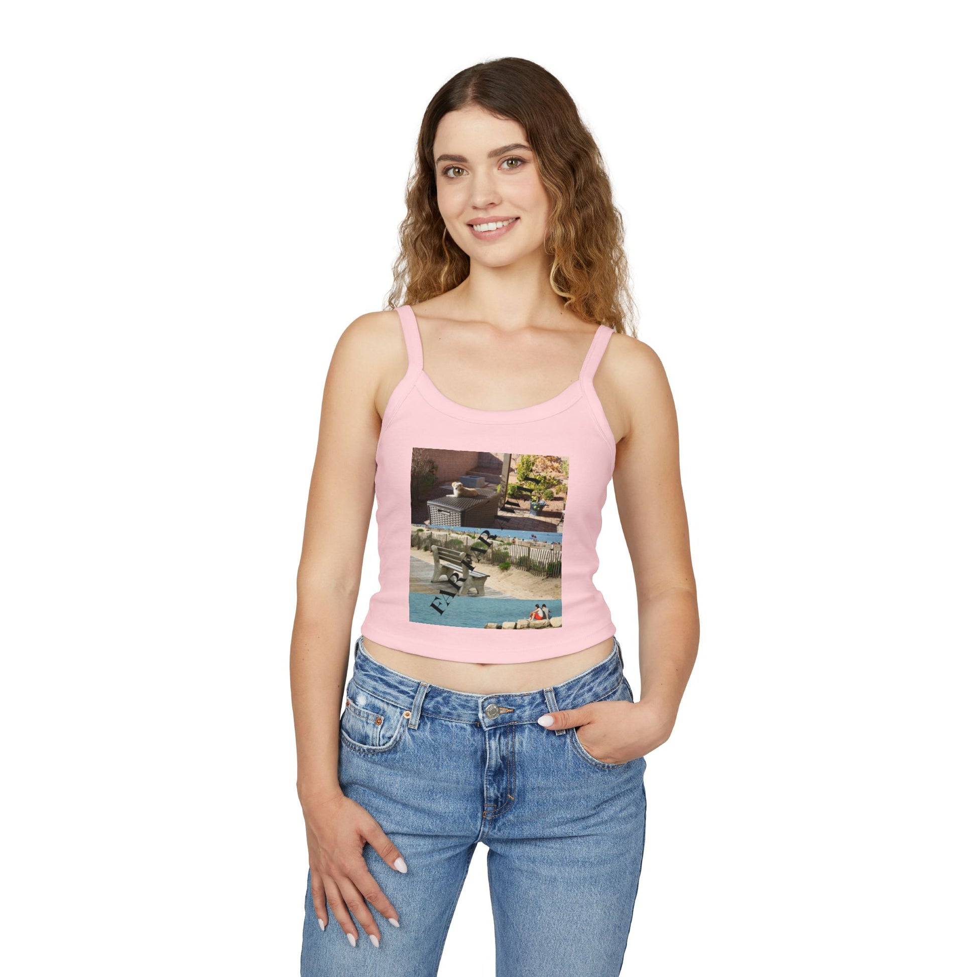 Tank Top — Vintage Poolside Photo Print Crop Tank