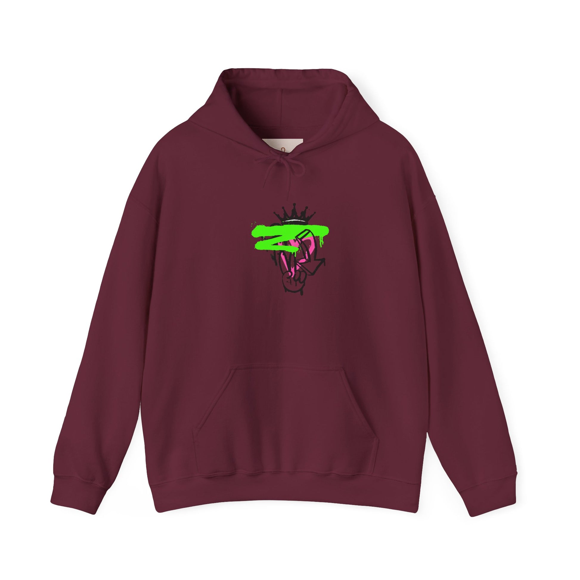 Crowned Snake Hoodie — Neon Green Graffiti Snake Pullover