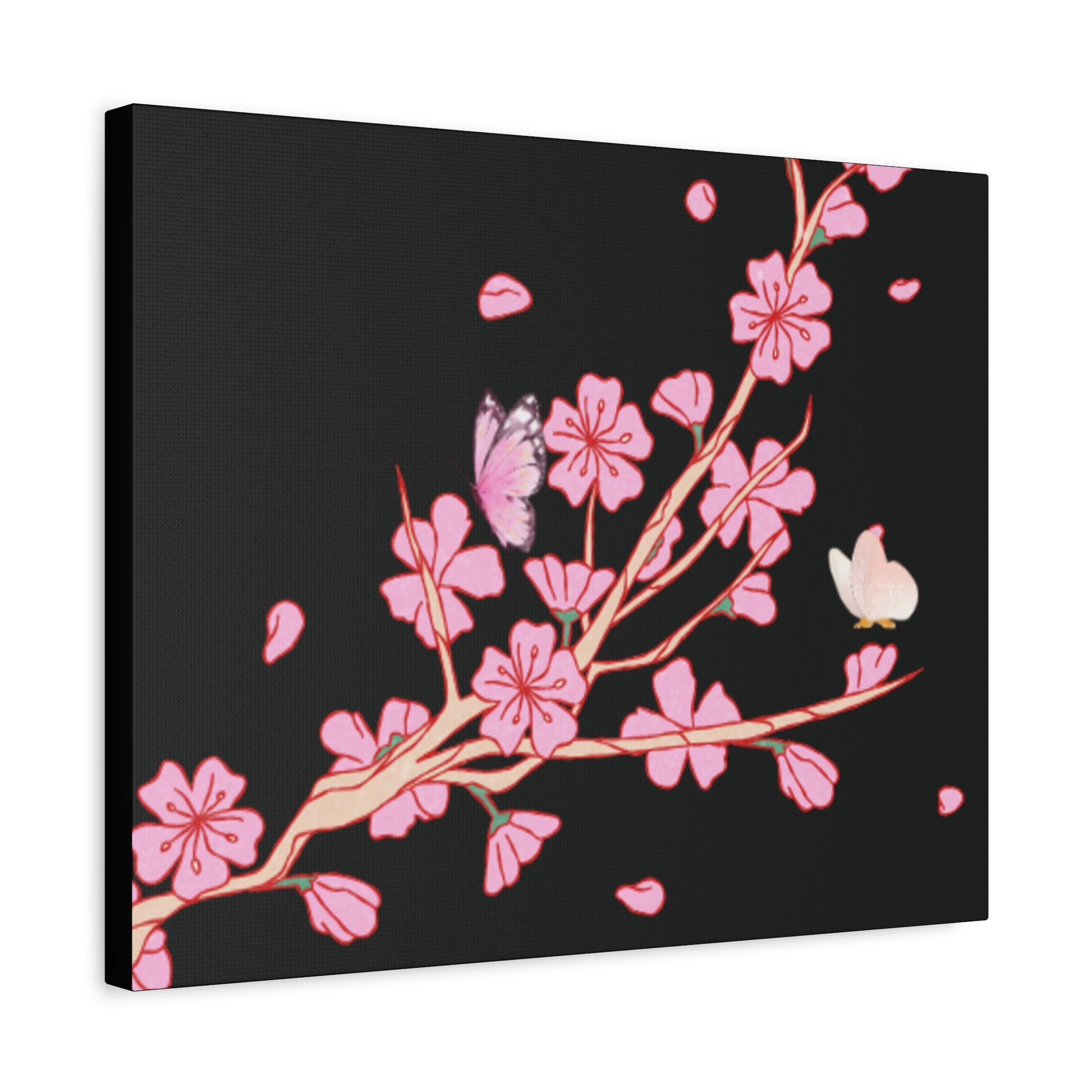 Canvas Wall Art - Spring Flower with Butterflies Home Decor