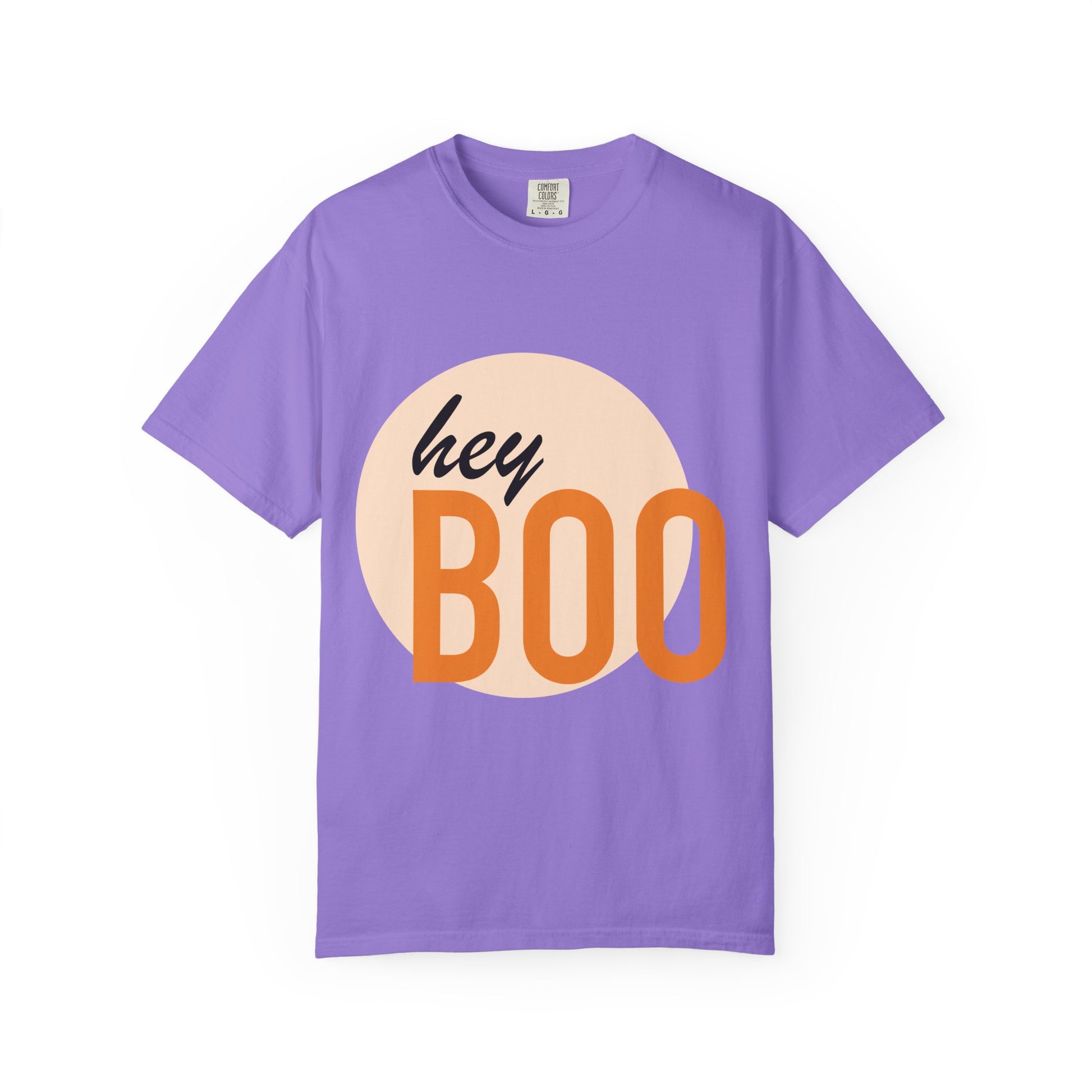 Hey Boo Unisex Garment-Dyed Trendy Graphic Tee