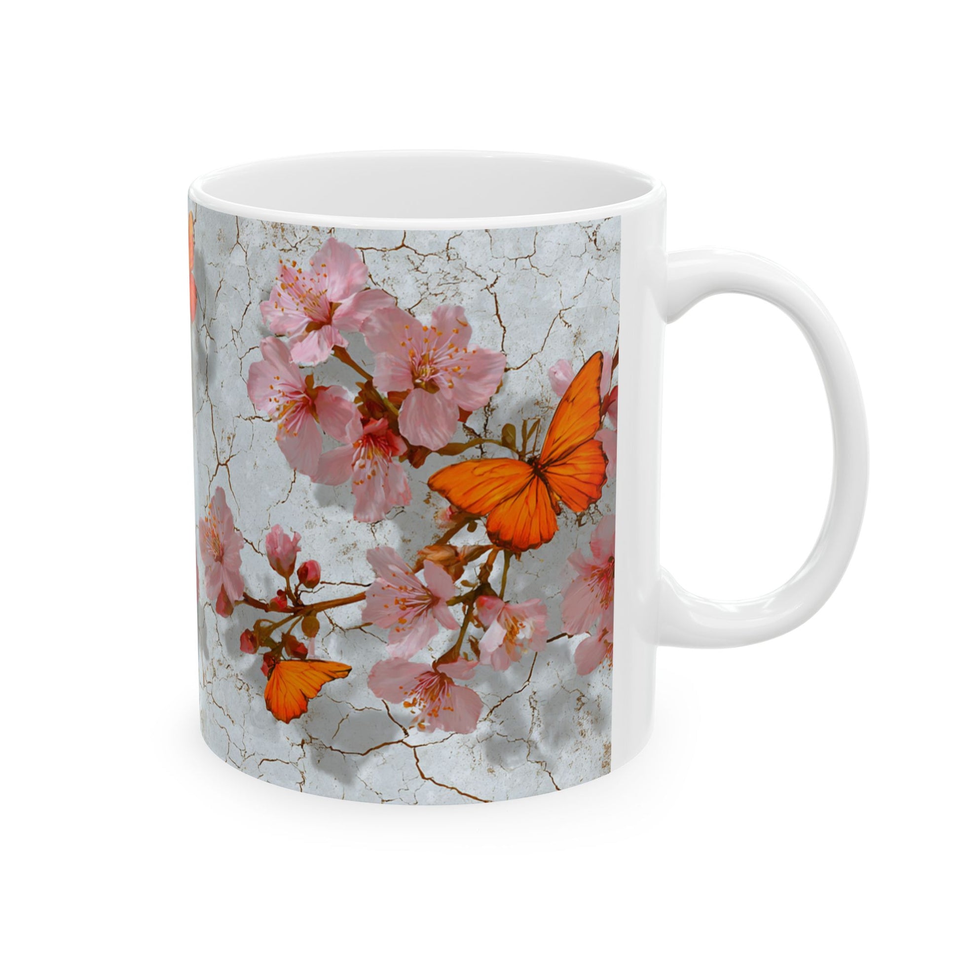 Blossom & Butterfly Ceramic Mug - Perfect for Tea Lovers, Mother's Day Gift, Botanical Decor