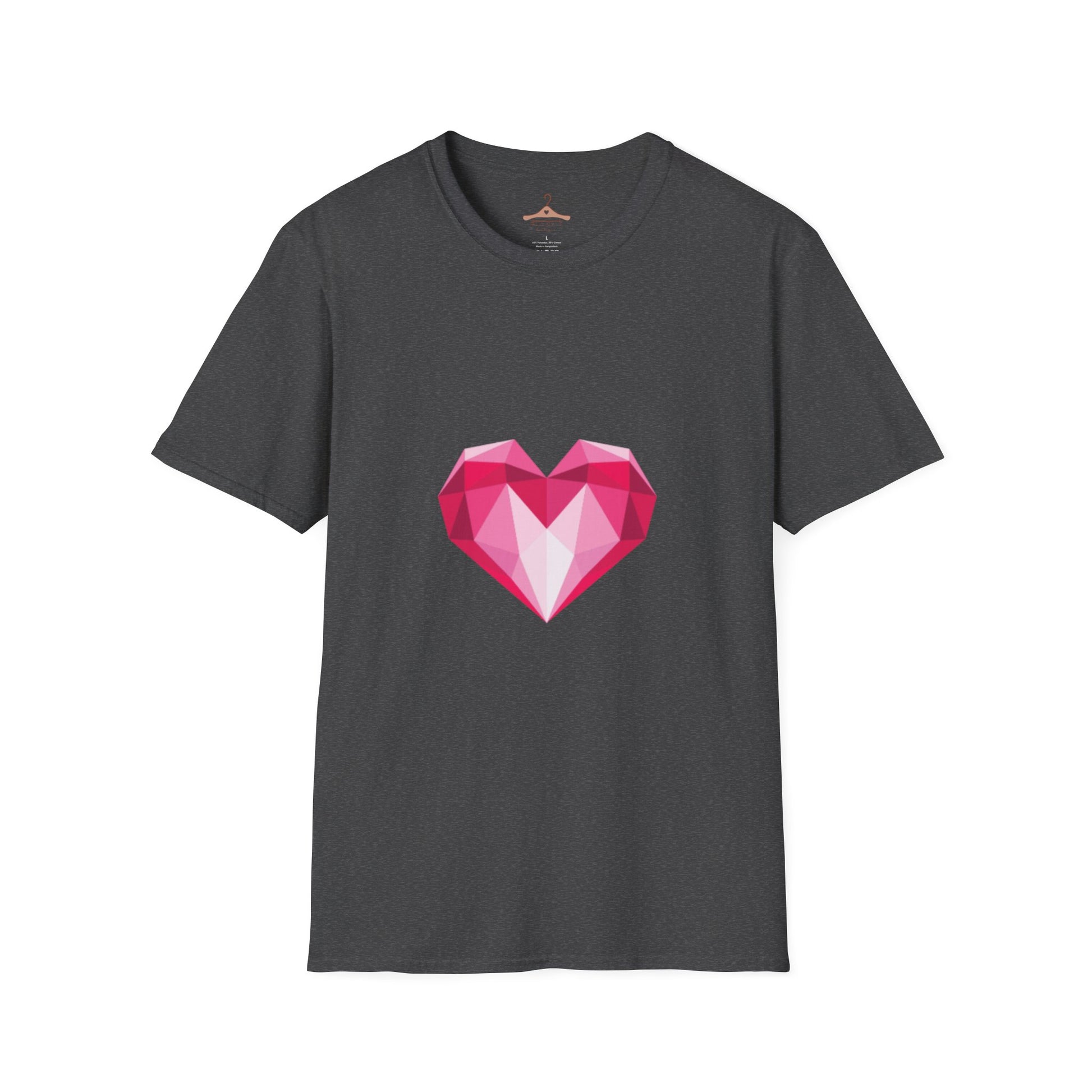 Geometric Pink Gem Heart T-Shirt