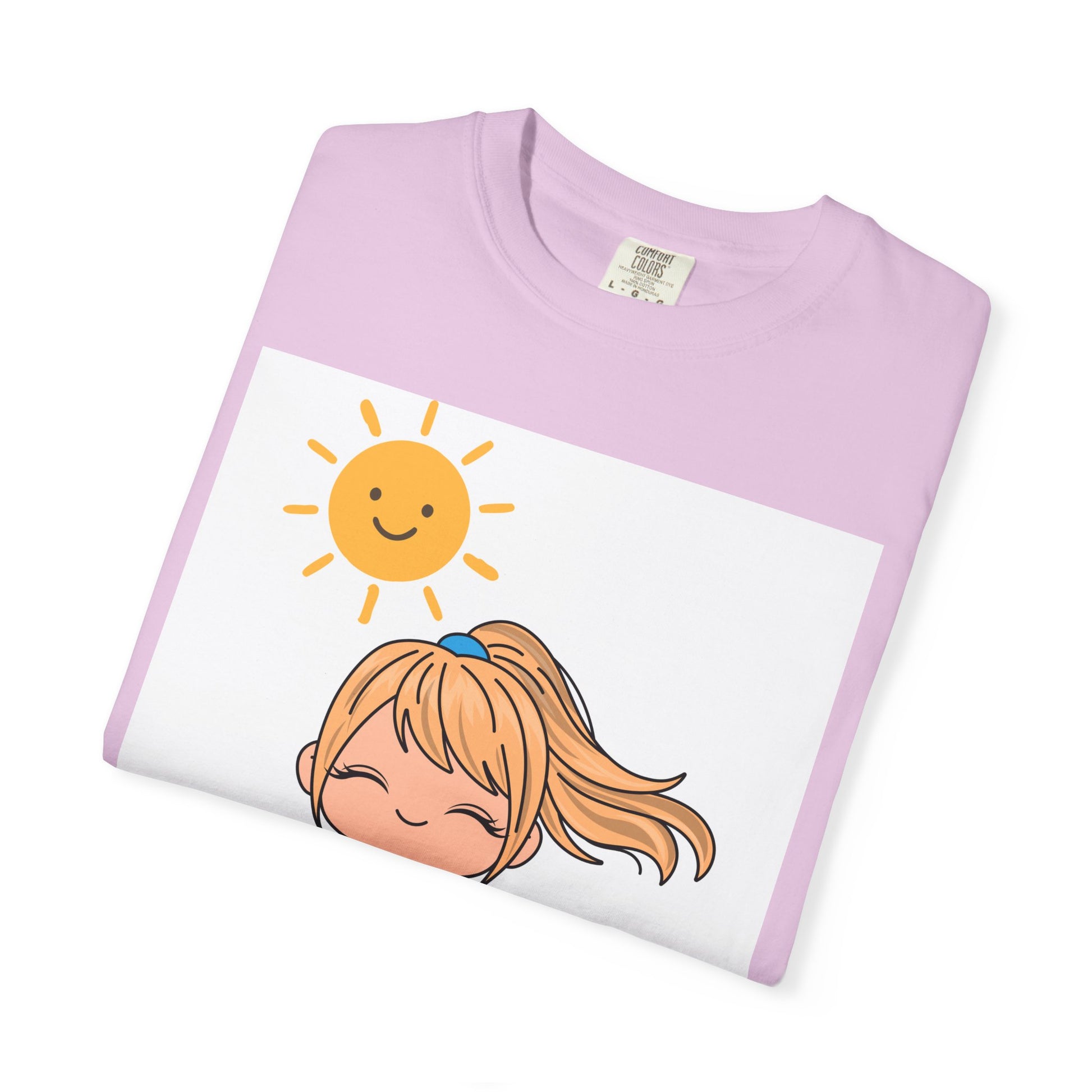 Cute Girl in Swimsuit T-Shirt — Sunny Beach Cartoon Tee