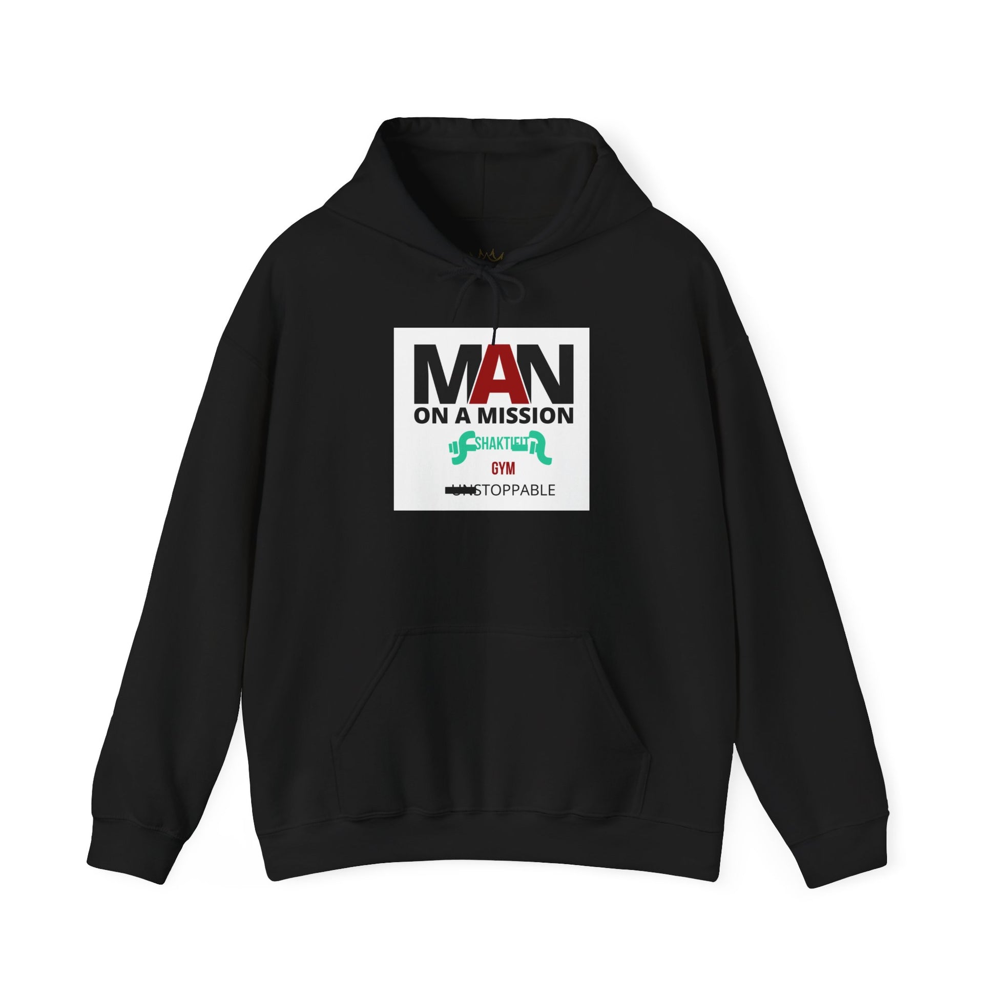 Motivational Hoodie for Men, ‘MAN ON A MISSION’ Sweatshirt