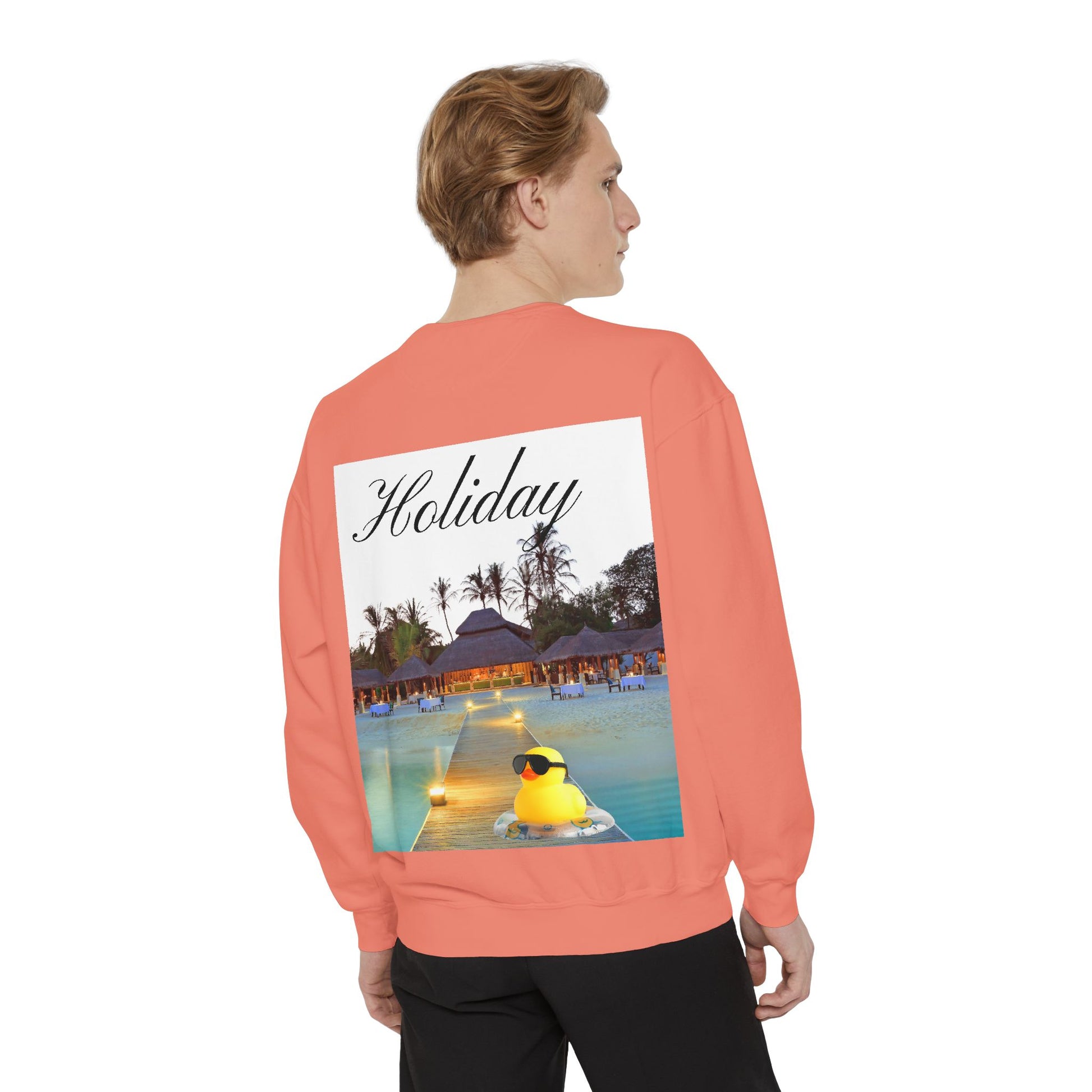 Holiday Rubber Duck Sweatshirt — Tropical Beach Graphic Sweatshirt
