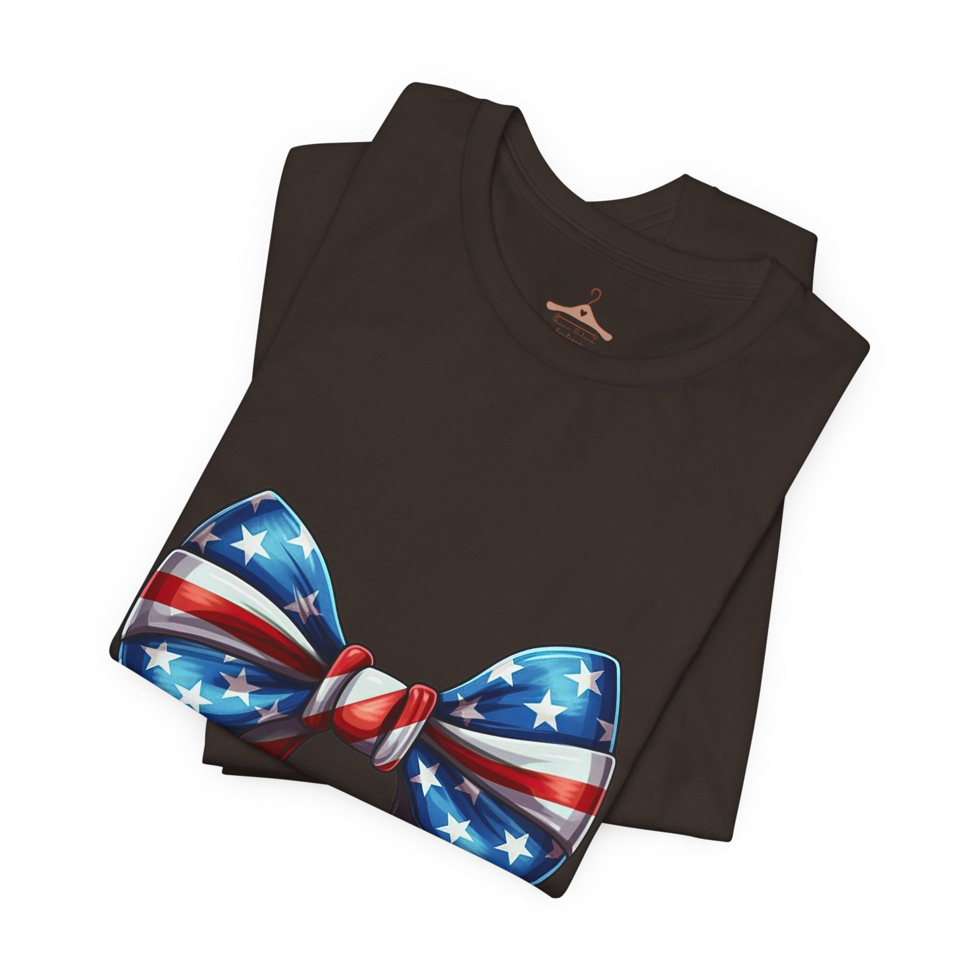 American Flag Bow T-Shirt — Patriotic 4th of July Tee