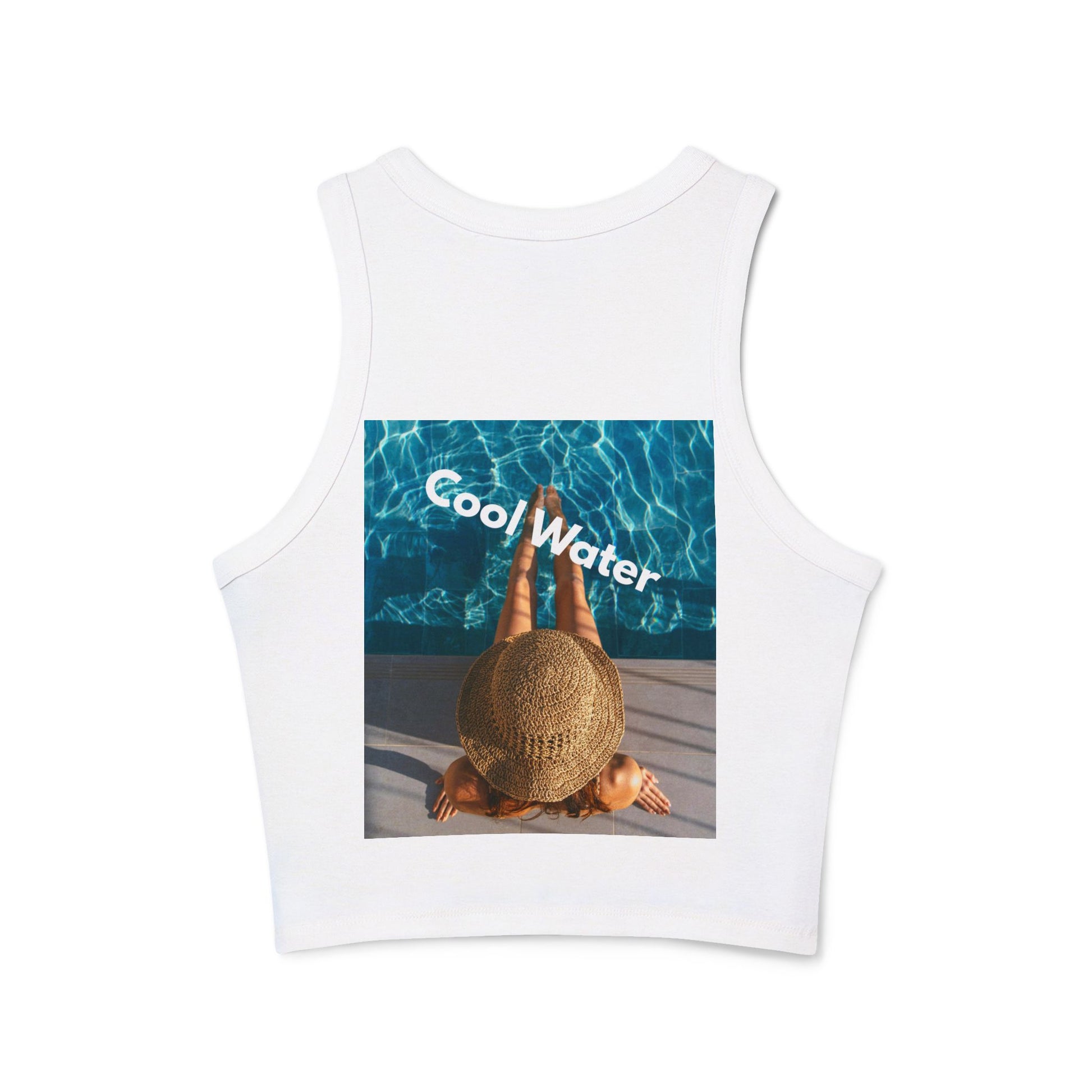 Racer Tank — 'Cool Water' Poolside Sun Hat Photo Tank Top