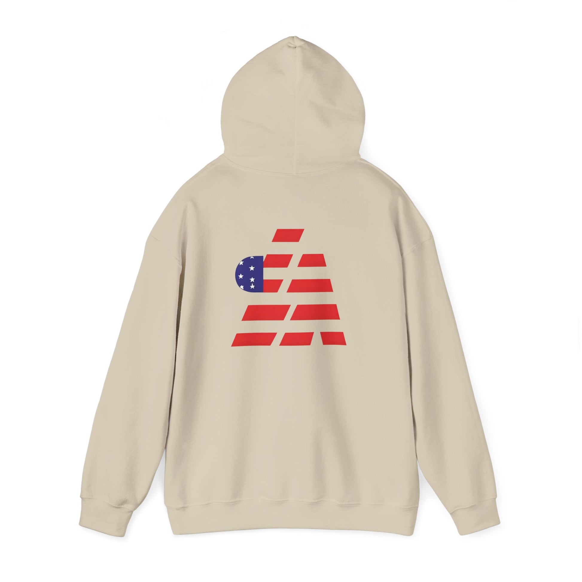 Patriotic Graphic Hoodie - Unisex Heavy Blend Sweatshirt with Flag Design