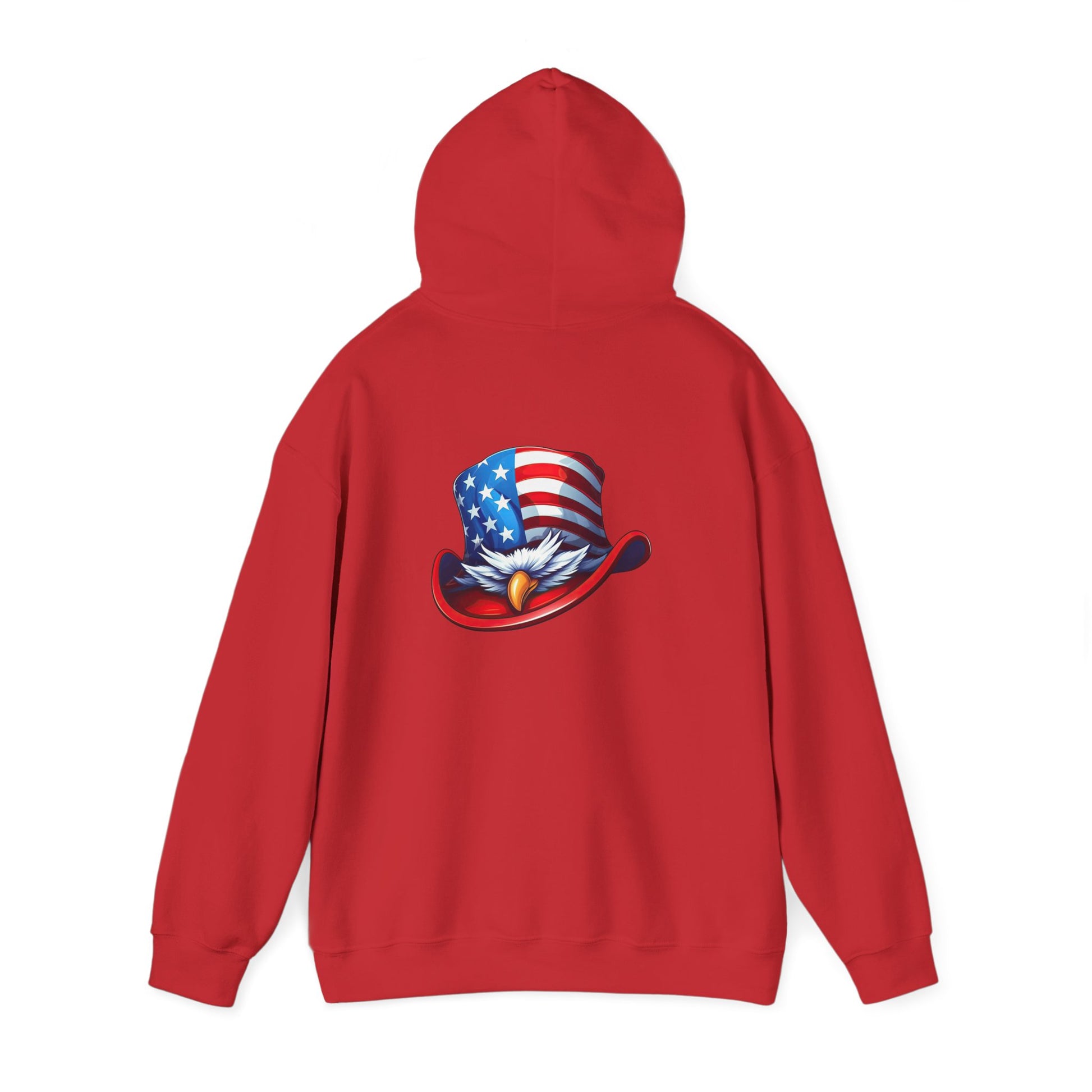 Patriotic Eagle Top Hat Hoodie — American Flag Bald Eagle Graphic Hoodie