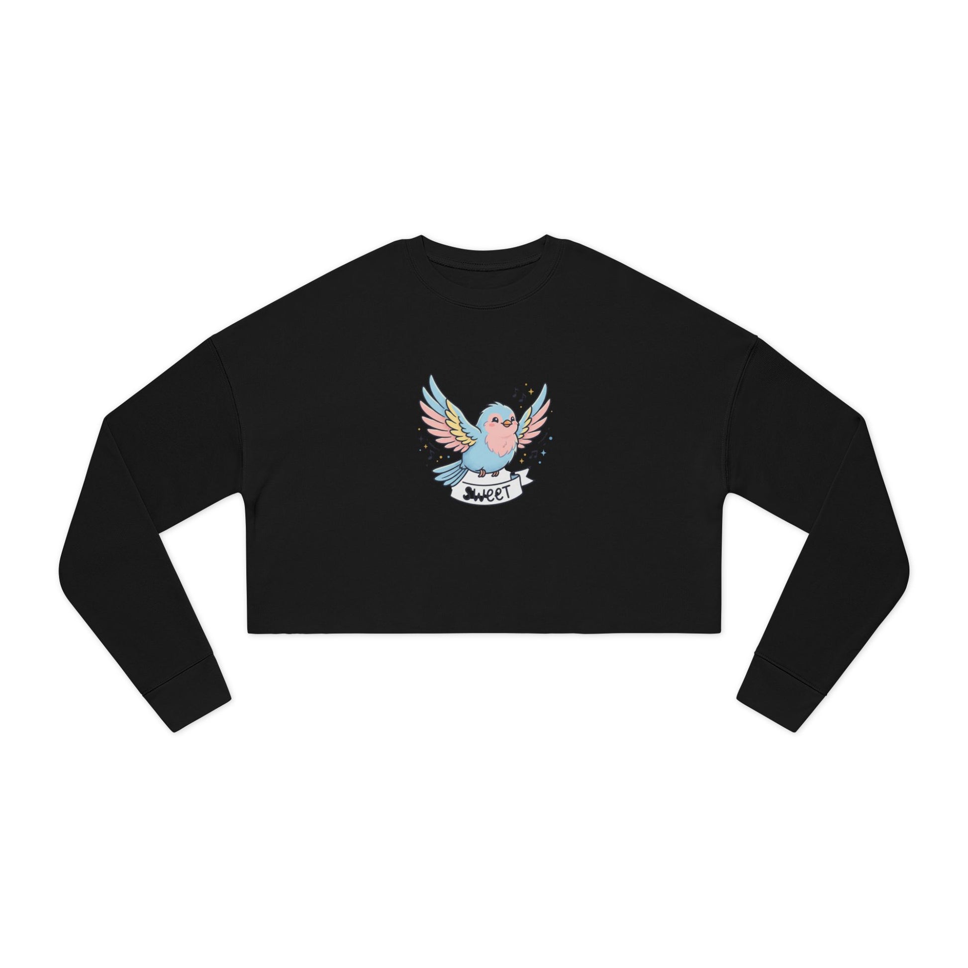 Sweet Bird Cropped Sweatshirt — Cute Pastel Dove Graphic for Women
