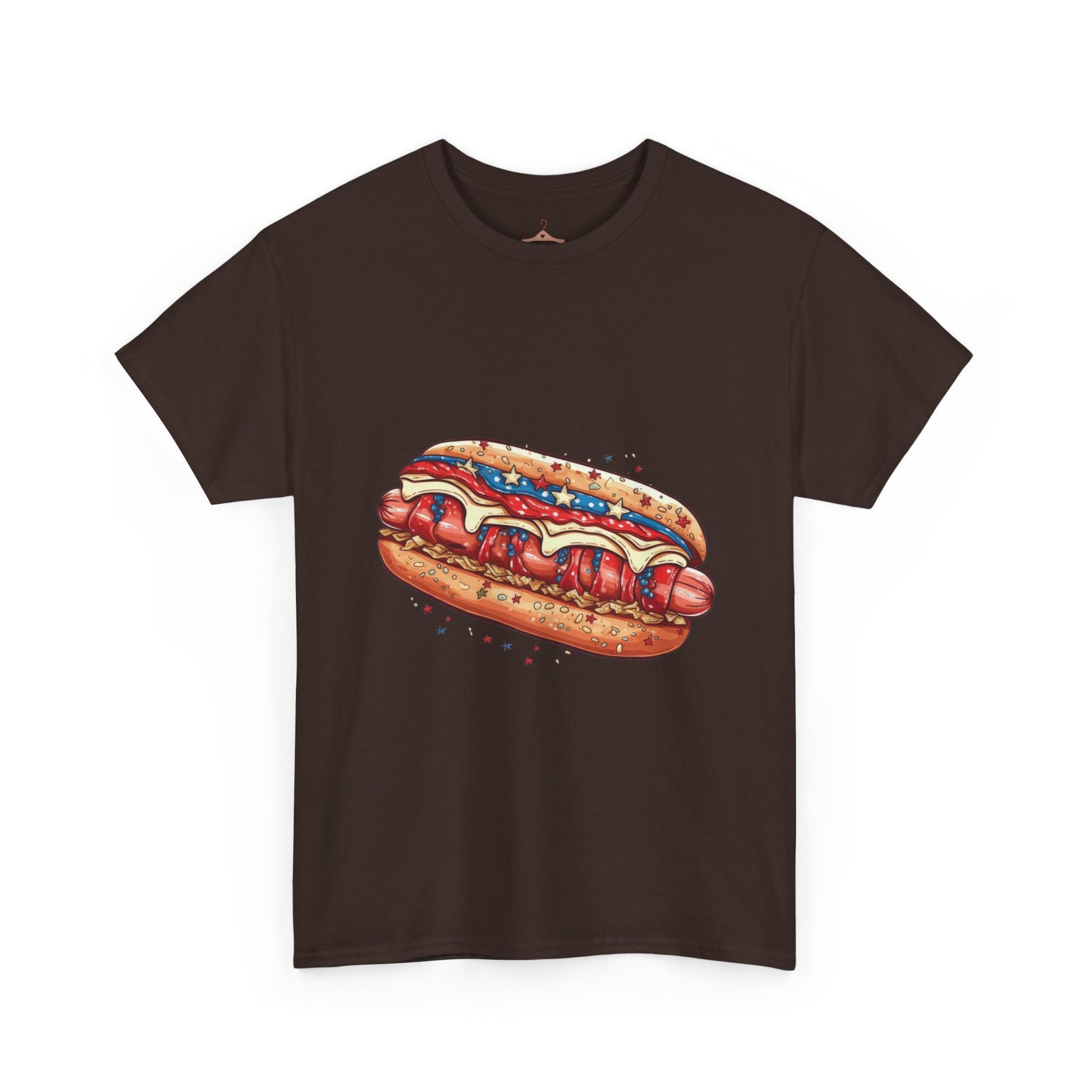 Hot Dog Illustration T-Shirt — Retro Ketchup & Mustard Food Tee
