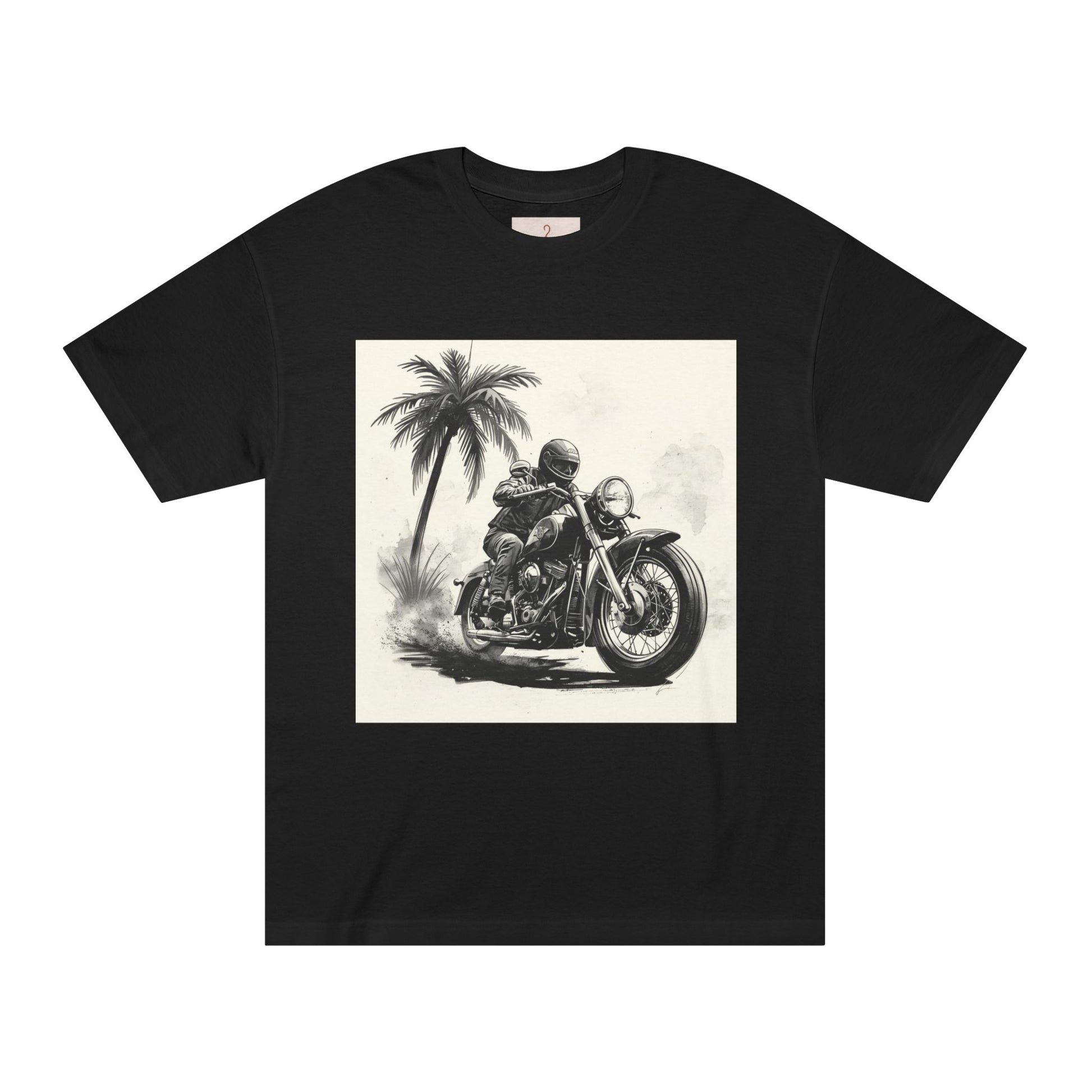 Vintage Motorcycle Tee — Retro Biker Palm Tree Graphic