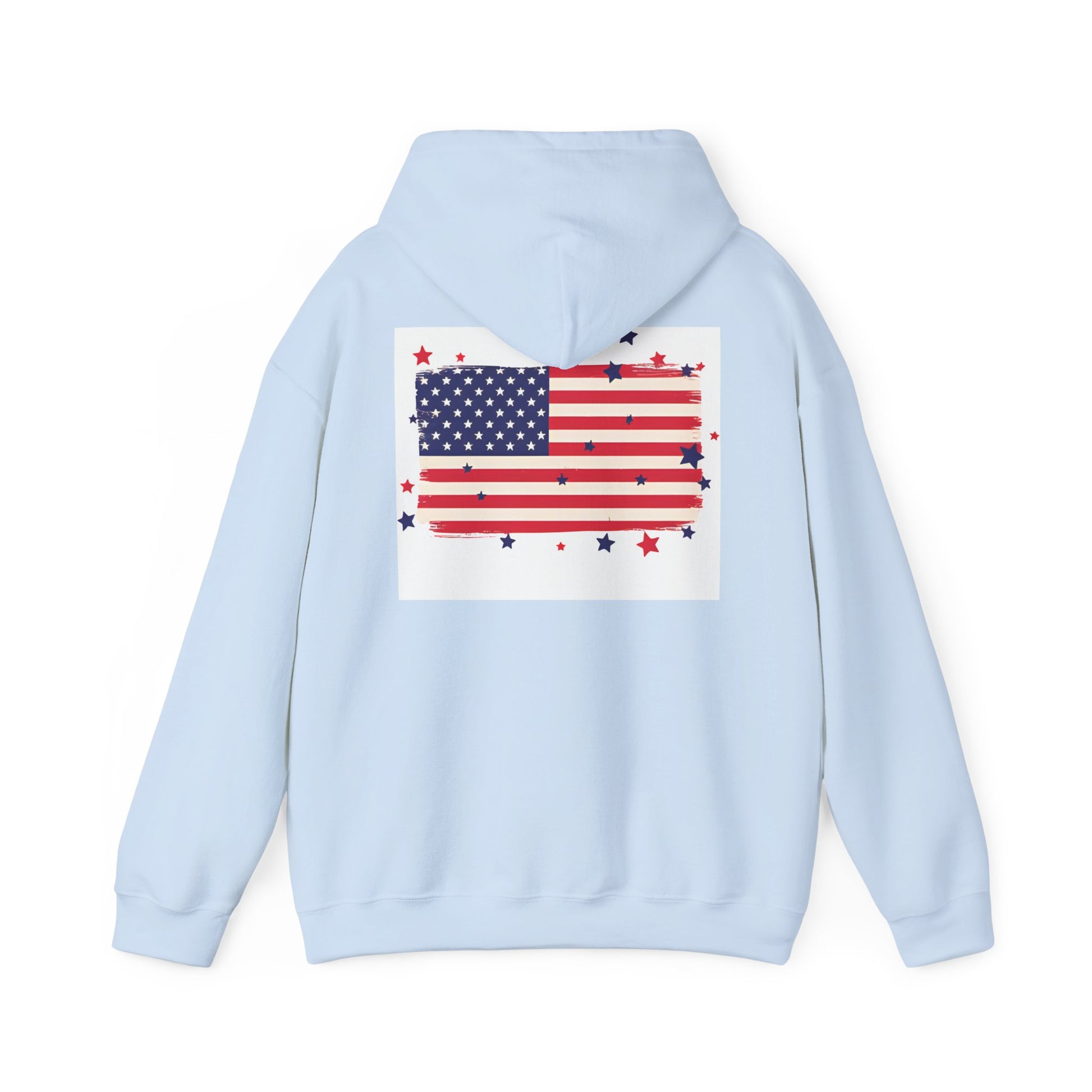 Patriotic Hooded Sweatshirt with Stars and Stripes