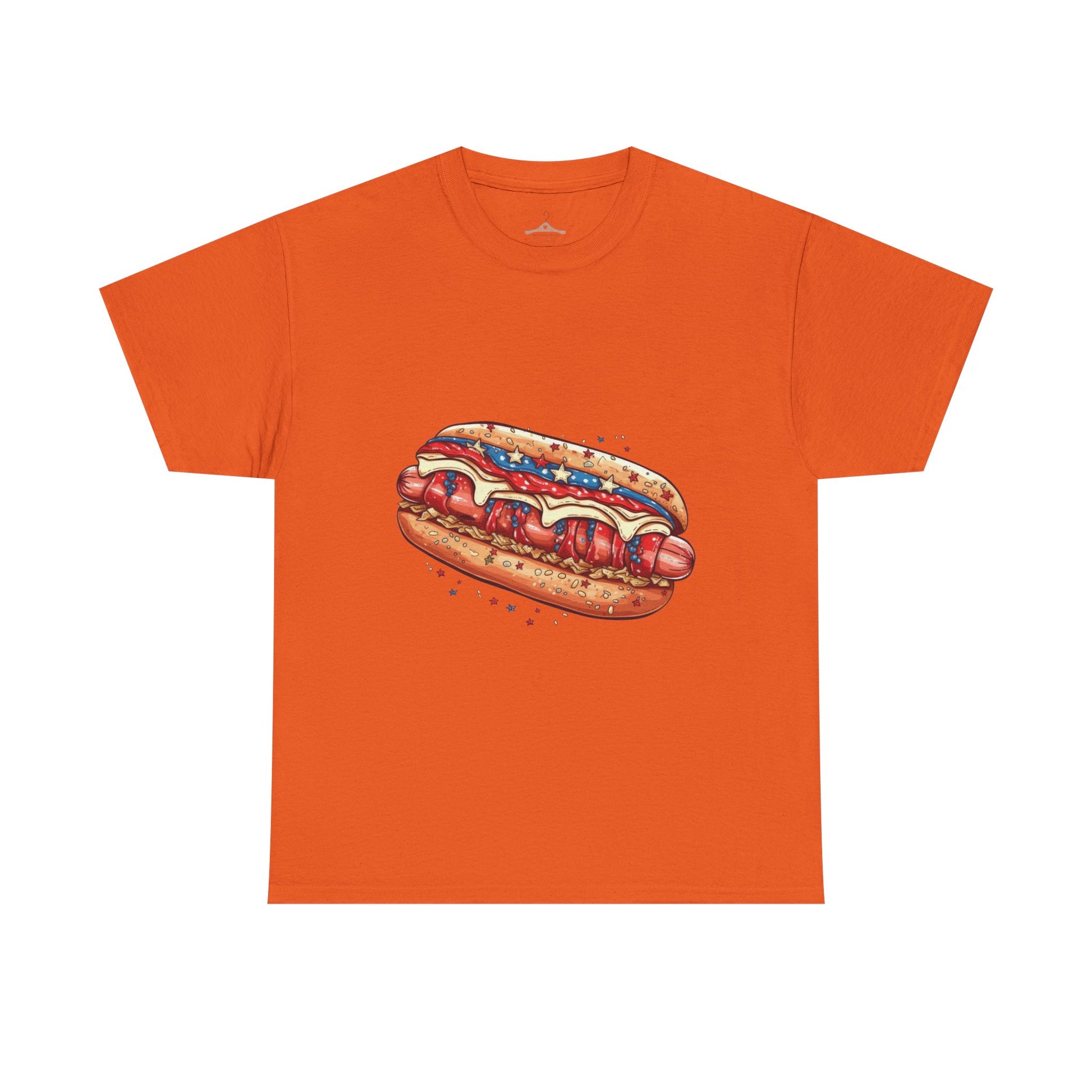 Hot Dog Illustration T-Shirt — Retro Ketchup & Mustard Food Tee