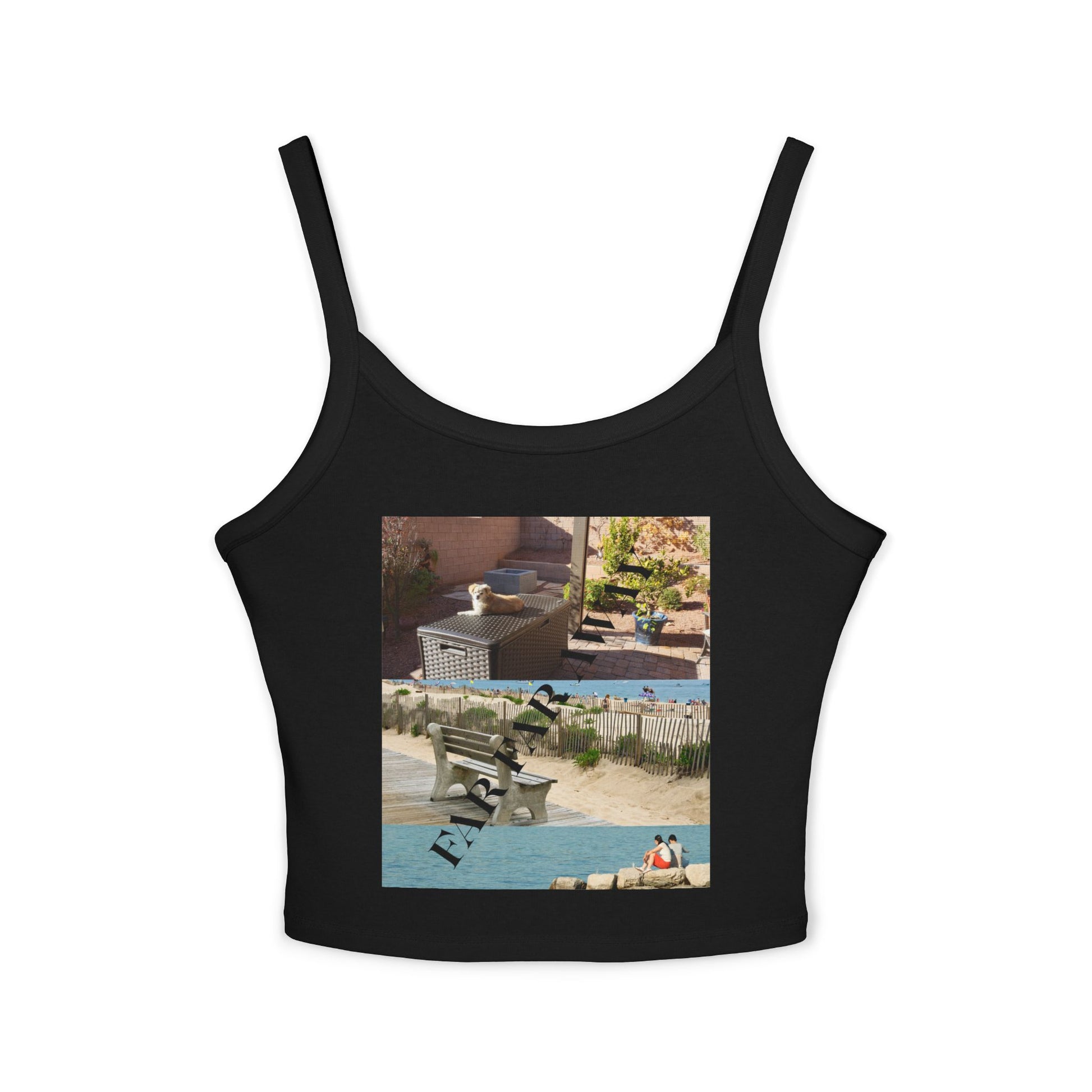 Tank Top — Vintage Poolside Photo Print Crop Tank