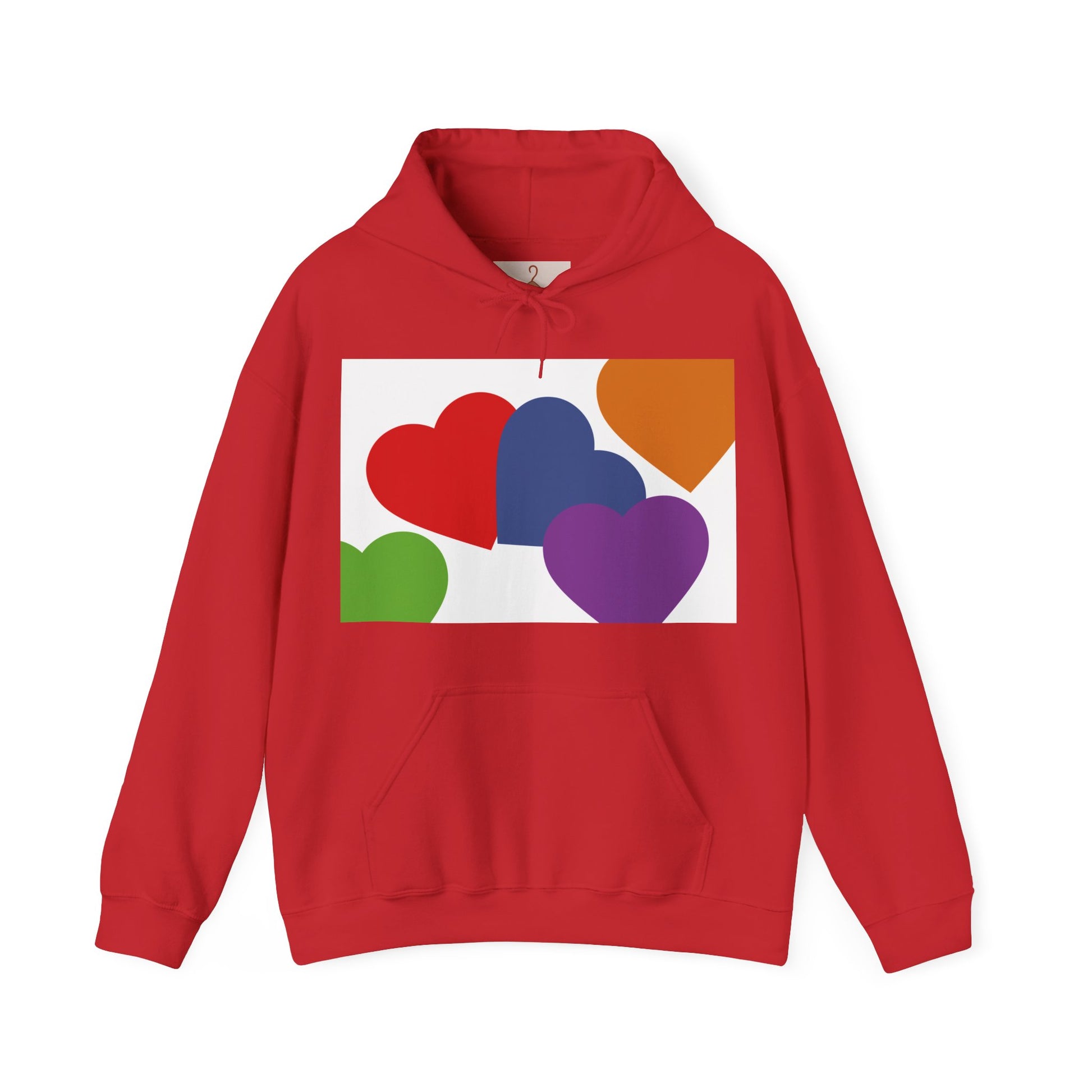 Colorful Heart Hoodie for Couples, Unisex Love Sweatshirt