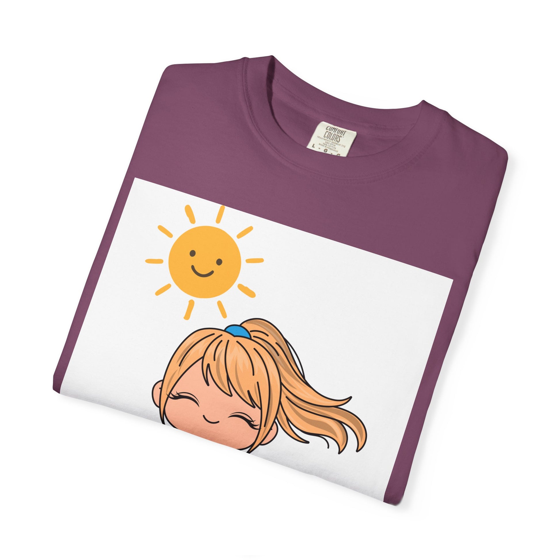Cute Girl in Swimsuit T-Shirt — Sunny Beach Cartoon Tee