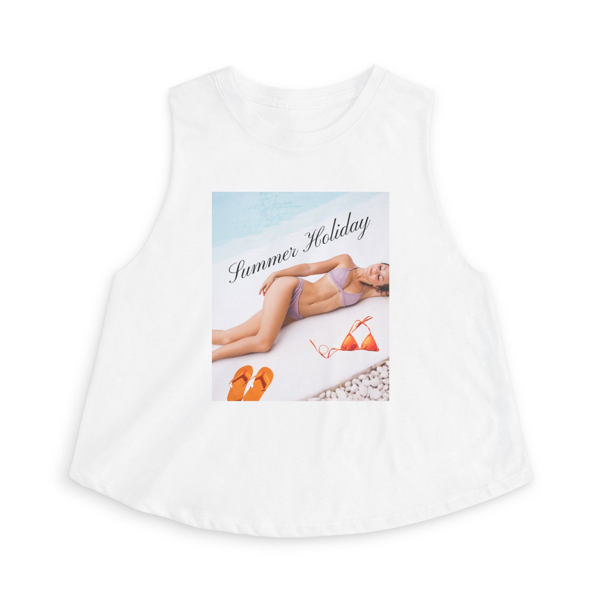 Summer Holiday Women's Crop Top — Beach Vibes Graphic Tank