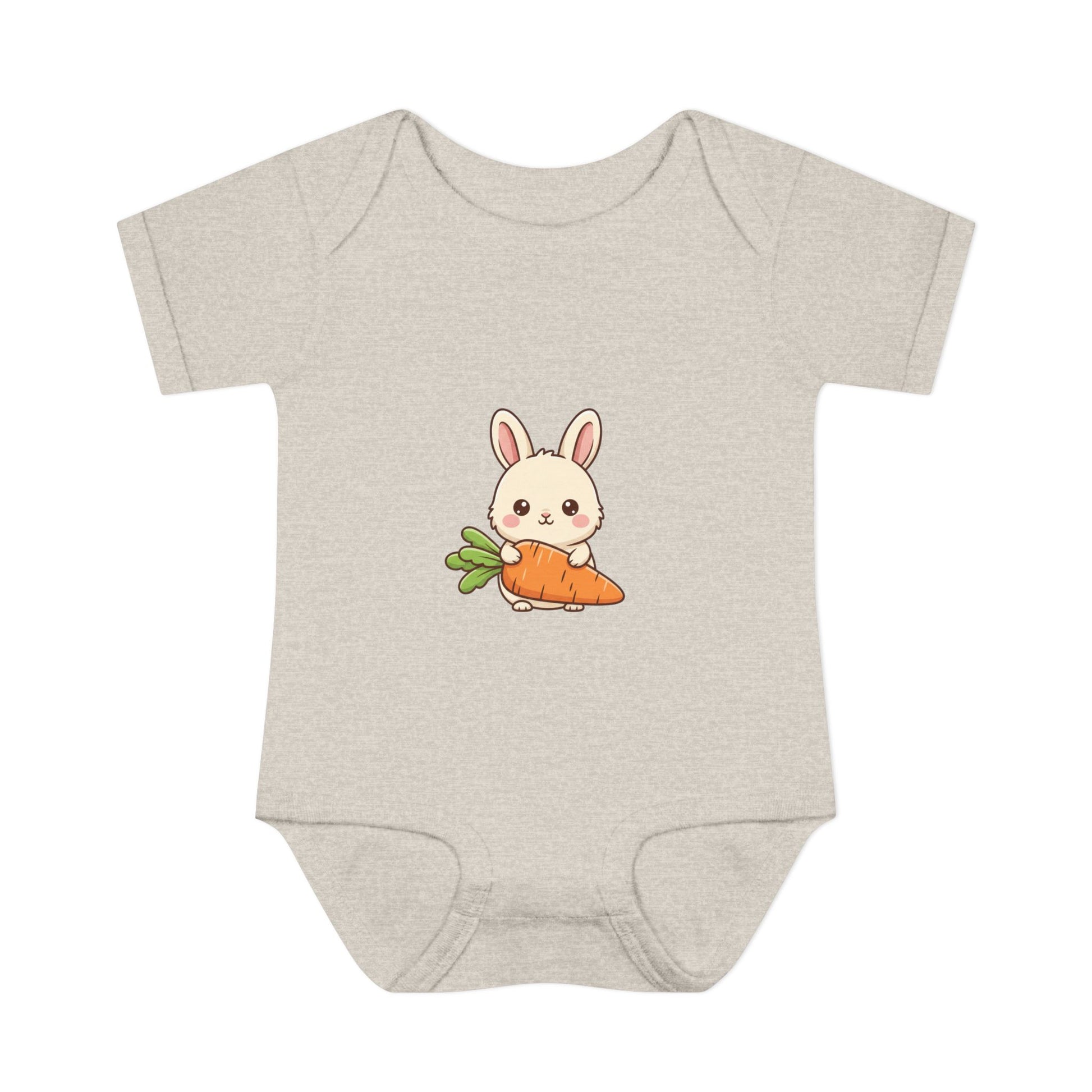 Baby Bodysuit — Cute Bunny with Carrot Infant Onesie