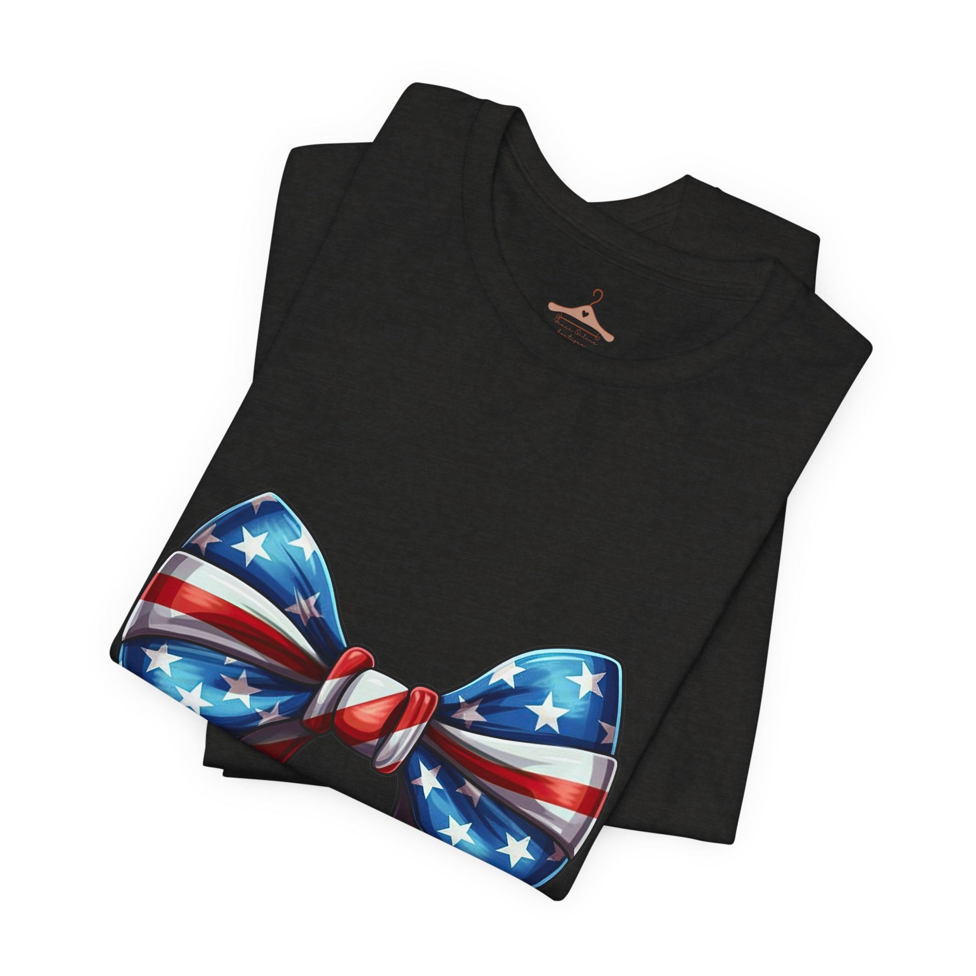 American Flag Bow T-Shirt — Patriotic 4th of July Tee