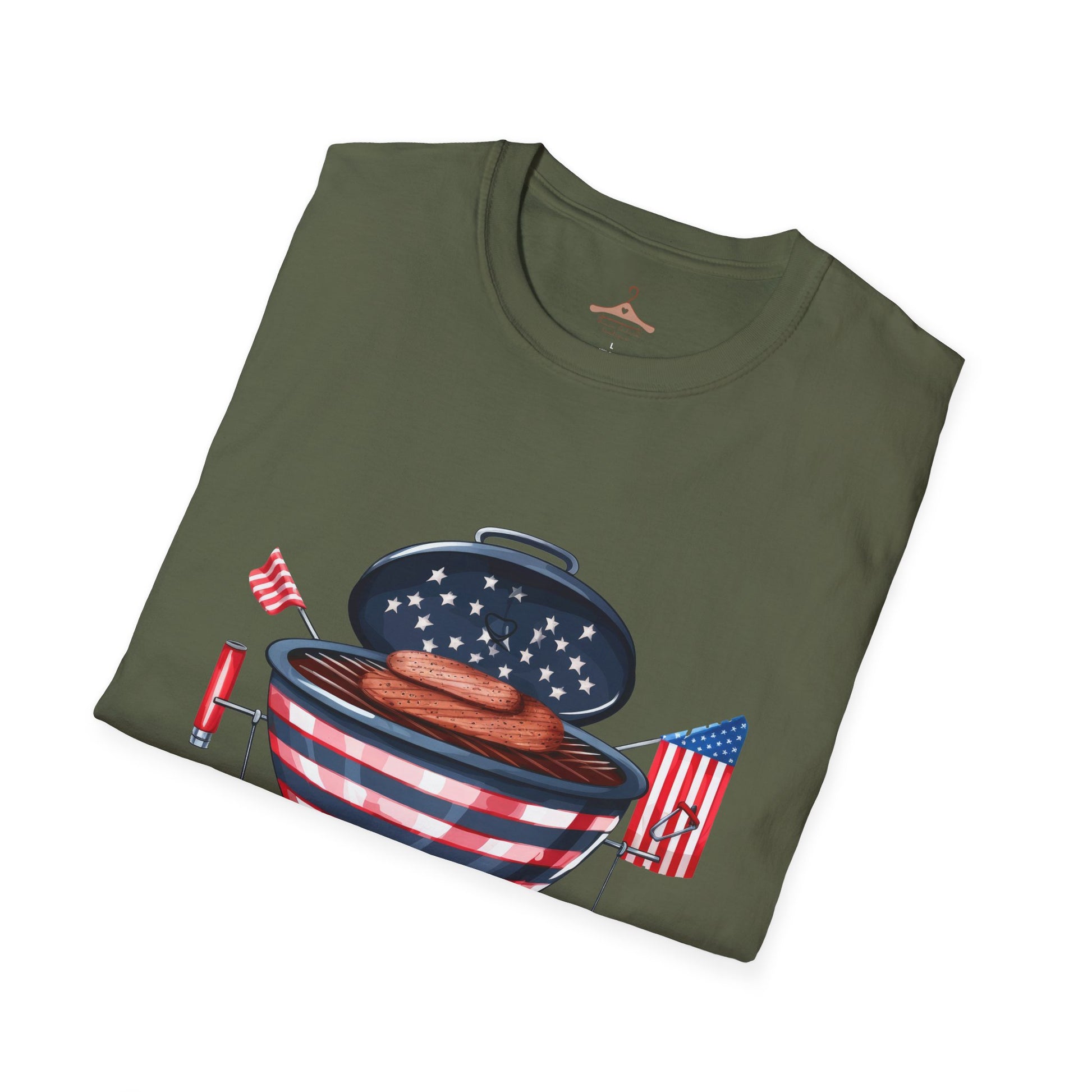 Patriotic Grill T-Shirt — American BBQ Fourth of July Cookout Tee