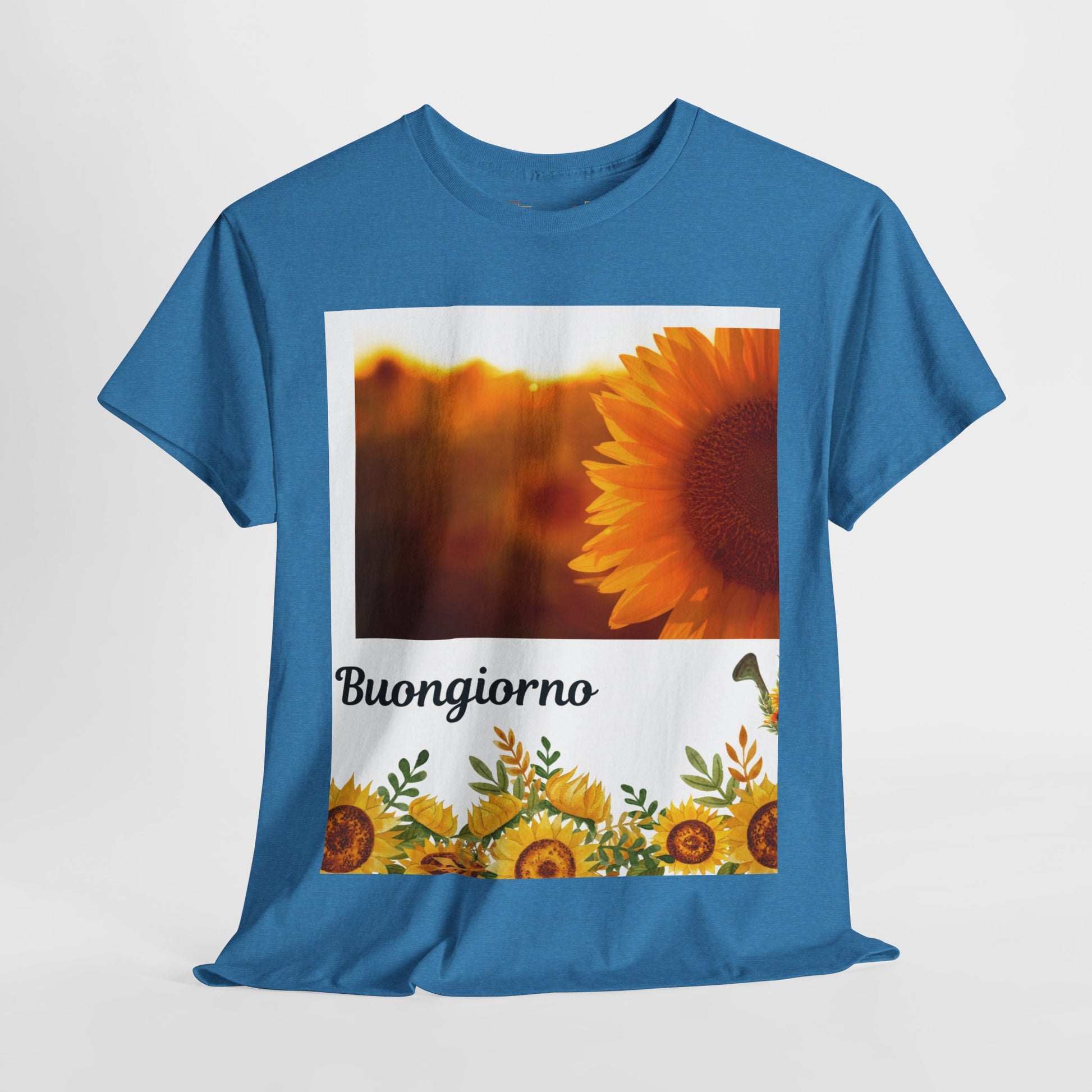 Buongiorno Sunflower Tee, Unisex Heavy Cotton Tee