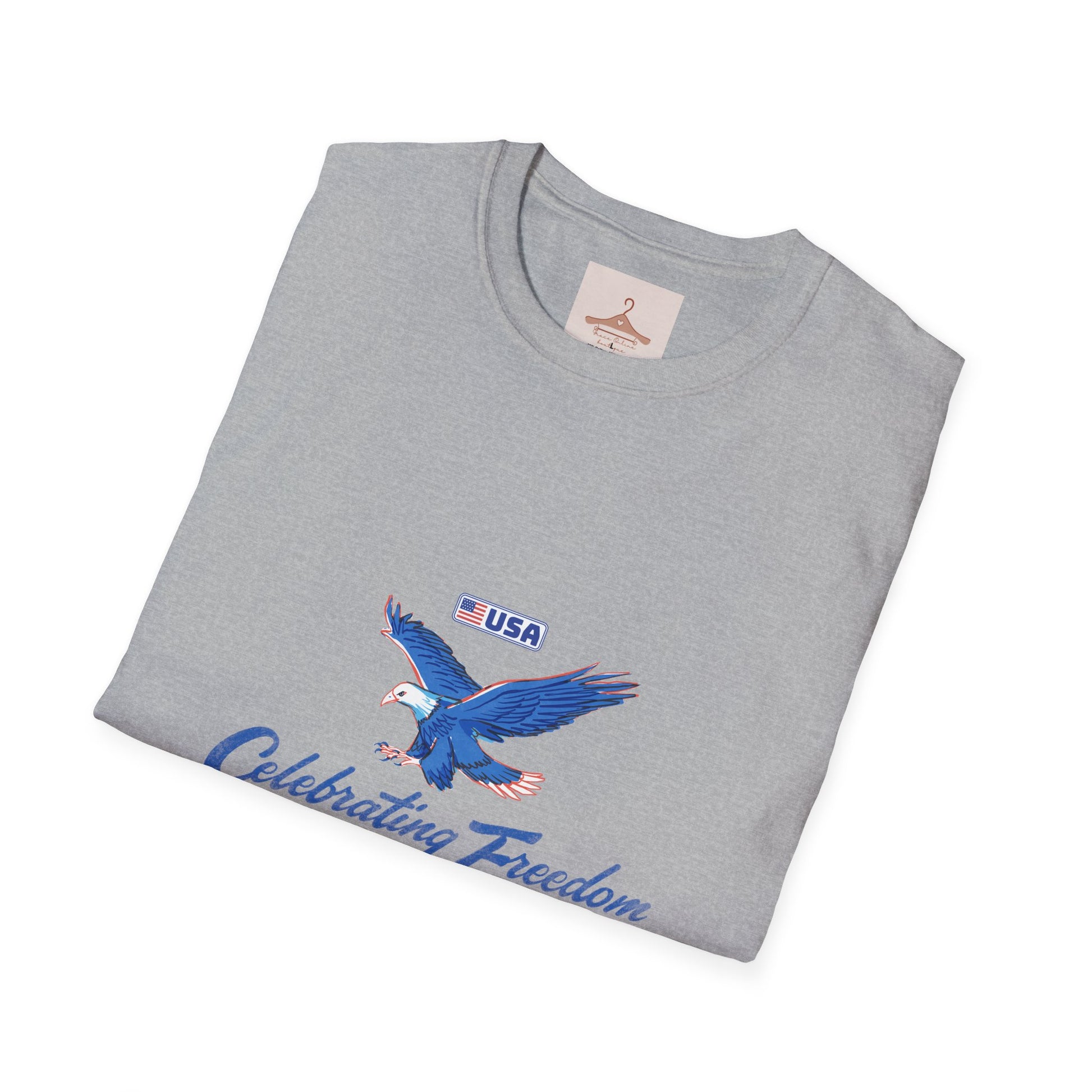 Patriotic Eagle T-Shirt — "Celebrating Freedom" USA Graphic Tee