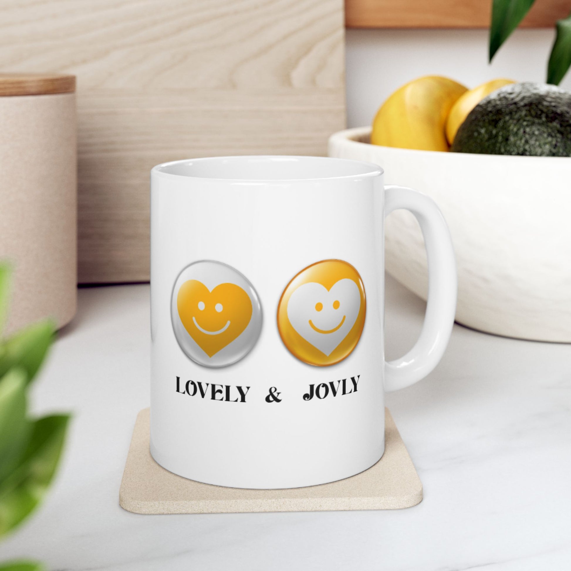 Cheerful Ceramic Mug with Happy Heart