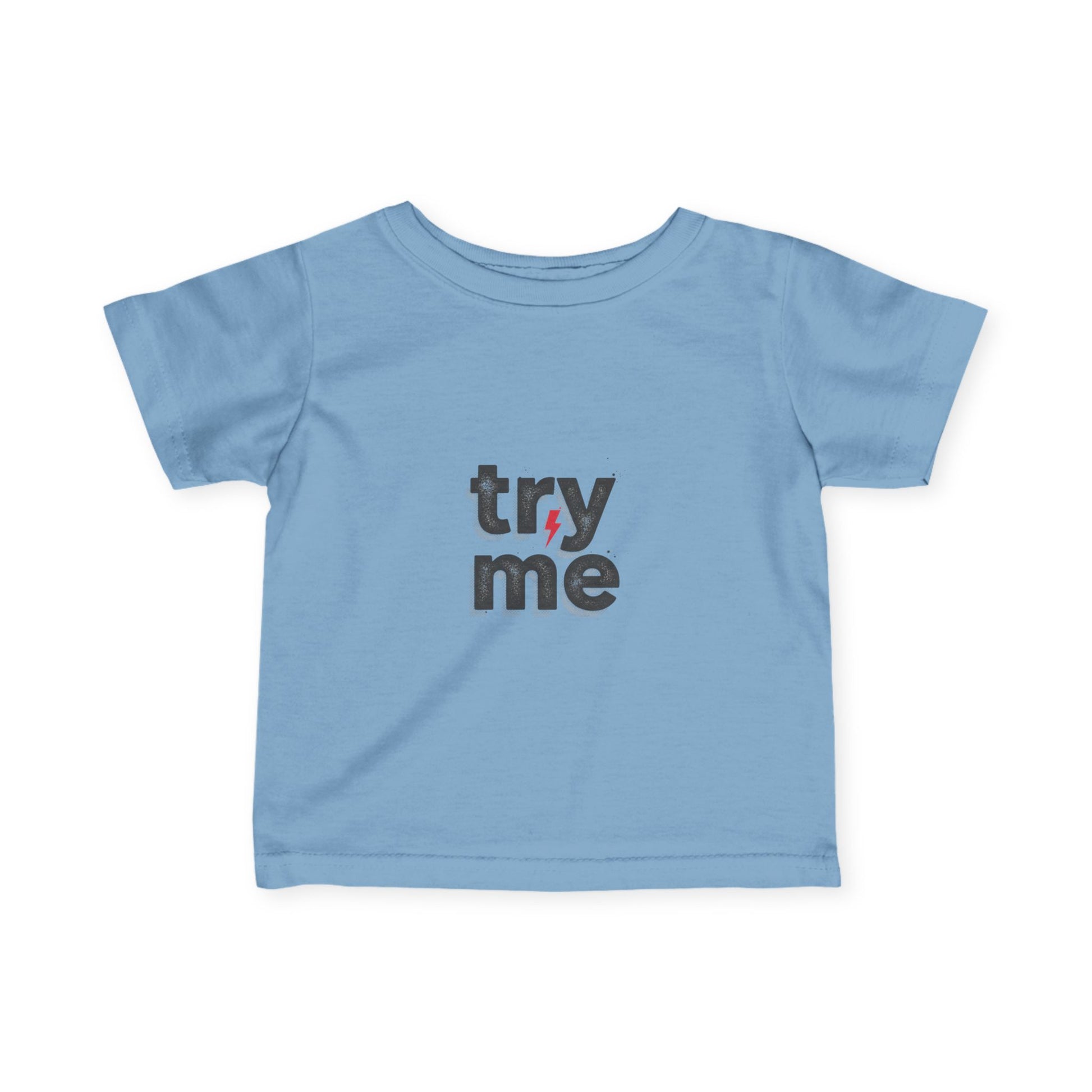 Infant Tee - "try me" Playful Graphic Baby Shirt
