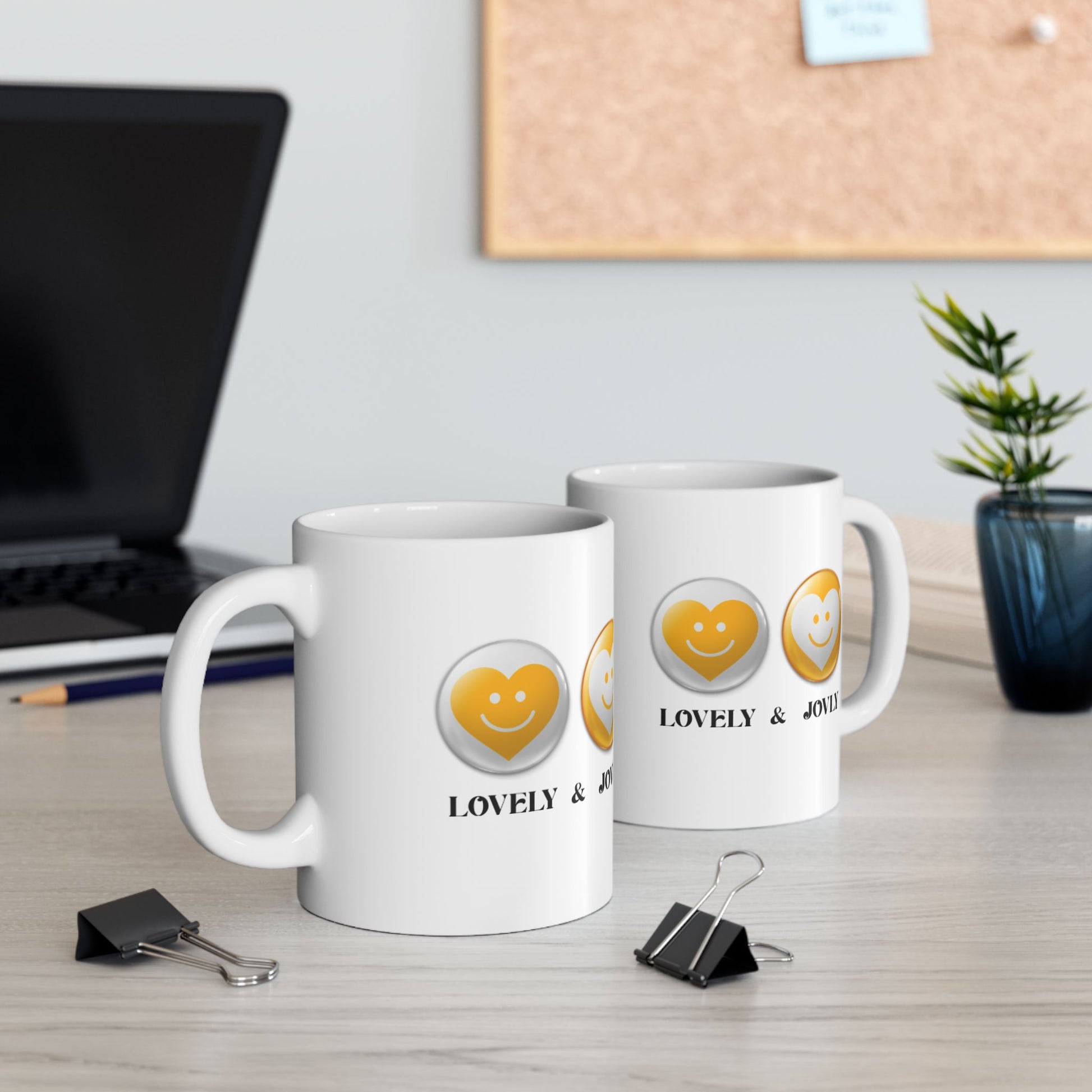 Cheerful Ceramic Mug with Happy Heart