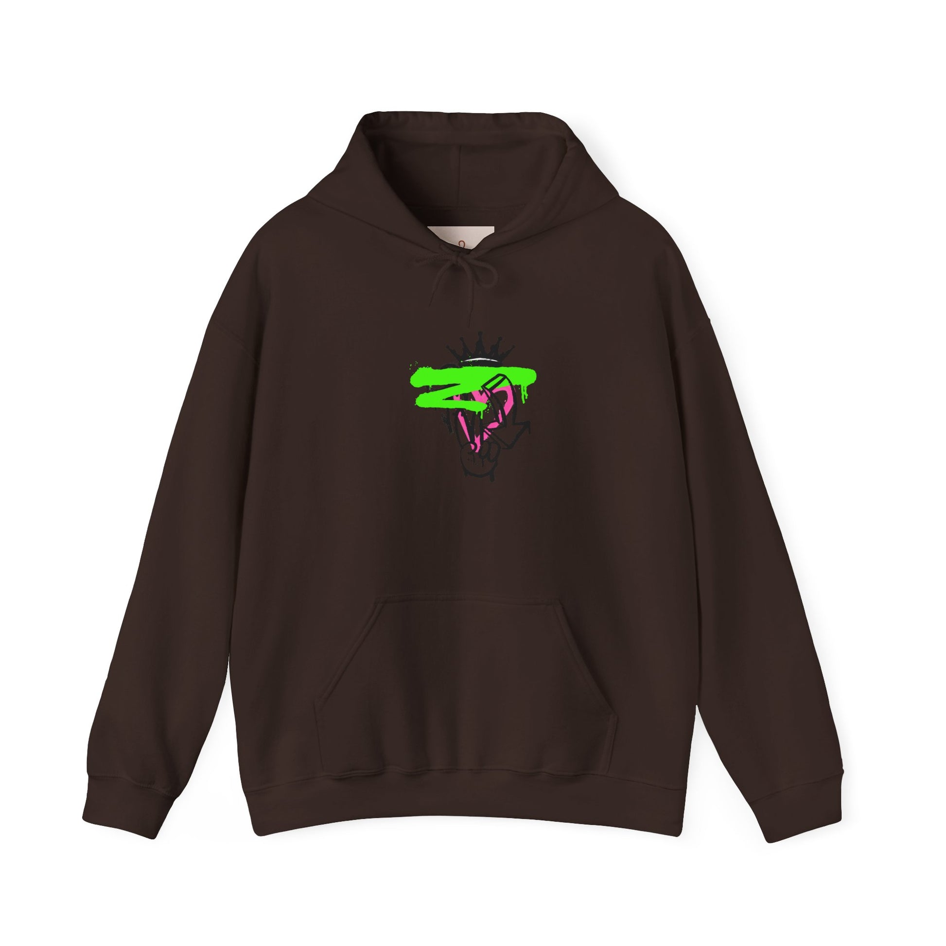 Crowned Snake Hoodie — Neon Green Graffiti Snake Pullover