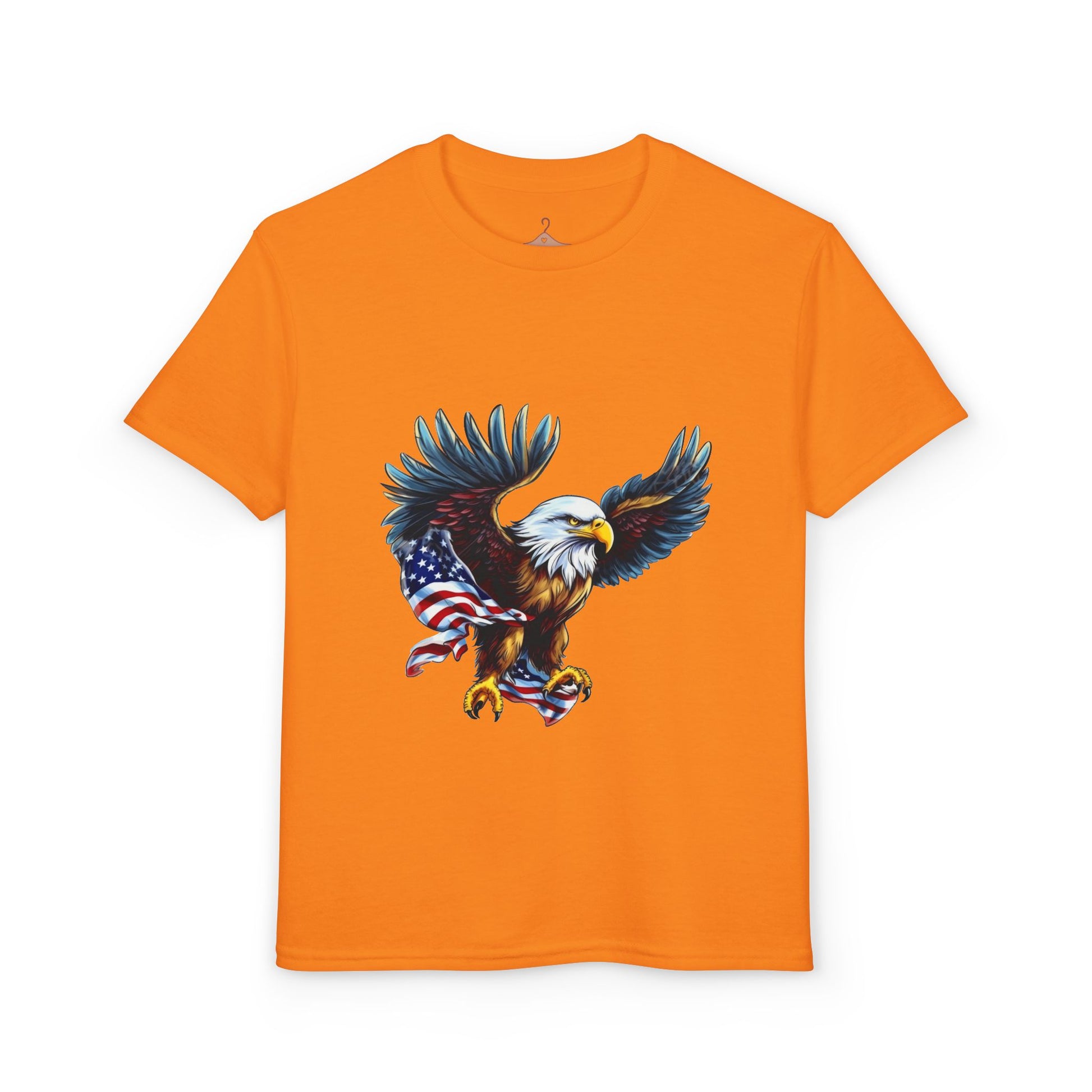 Youth T-Shirt — Patriotic Bald Eagle with American Flag Graphic