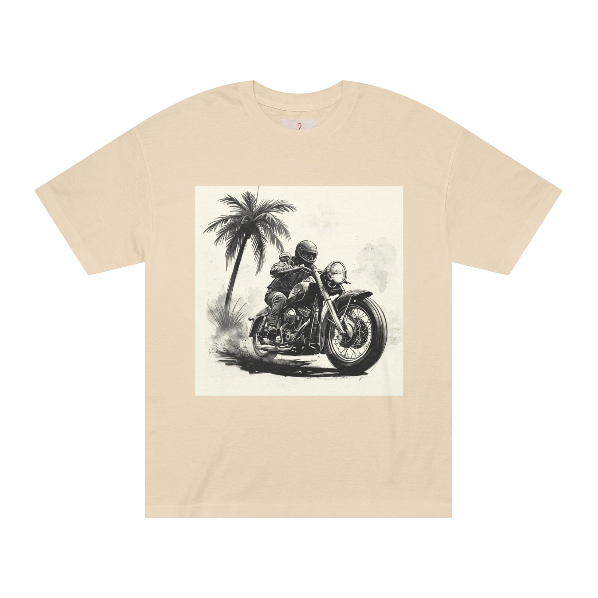 Vintage Motorcycle Tee — Retro Biker Palm Tree Graphic