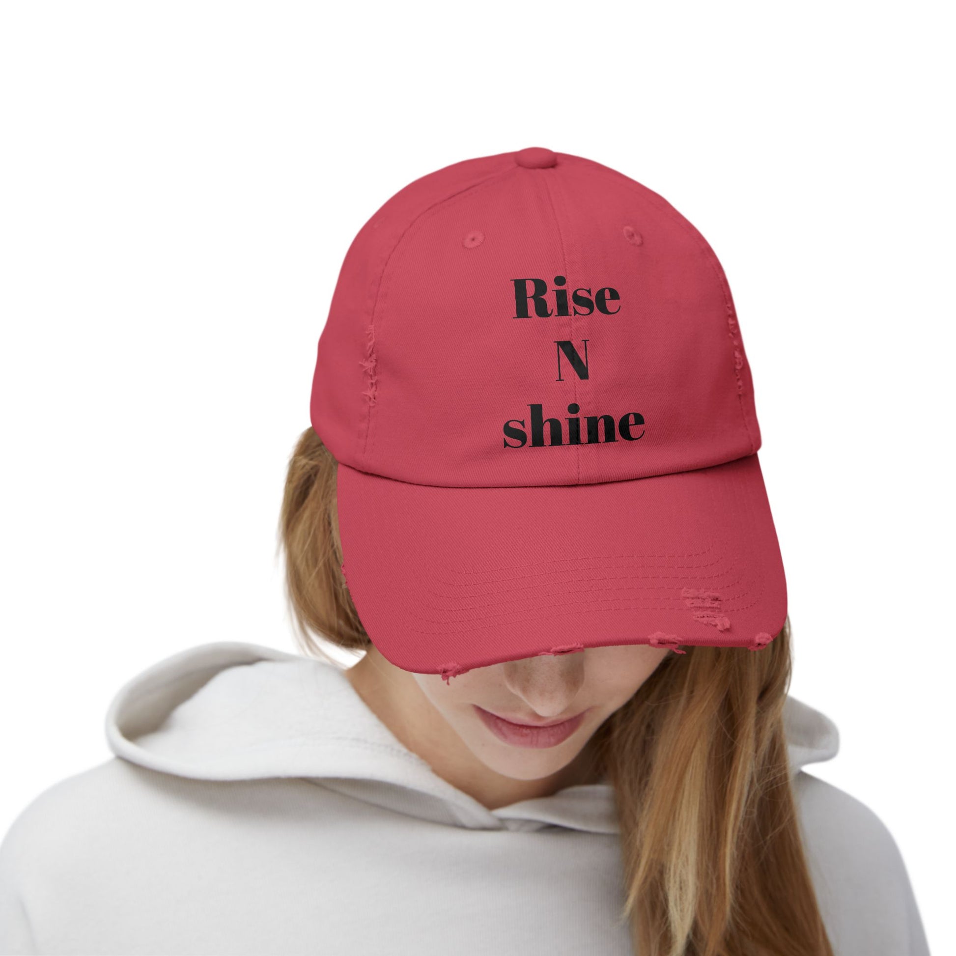 Unisex Distressed Cap - Rise N Shine Adjustable Hat