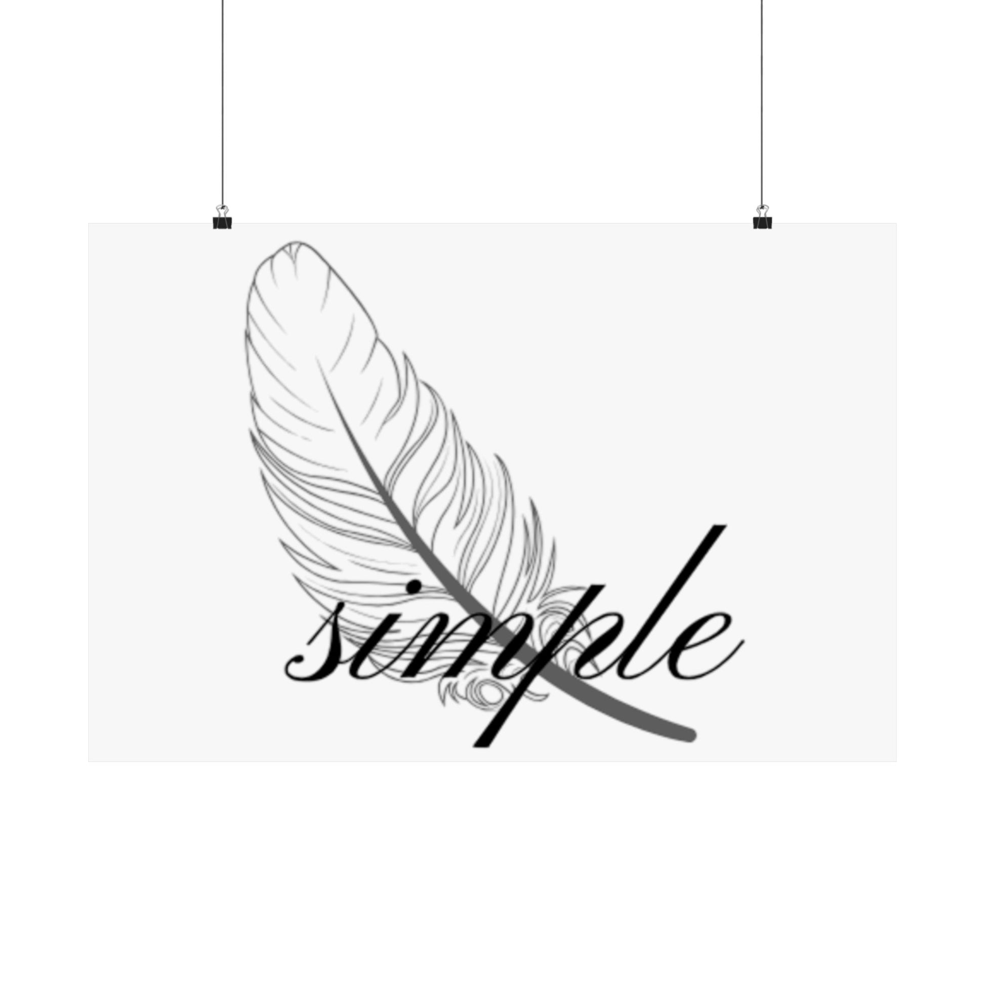 Elegant Feather Satin Poster - Minimalist Art Decorhic Decor