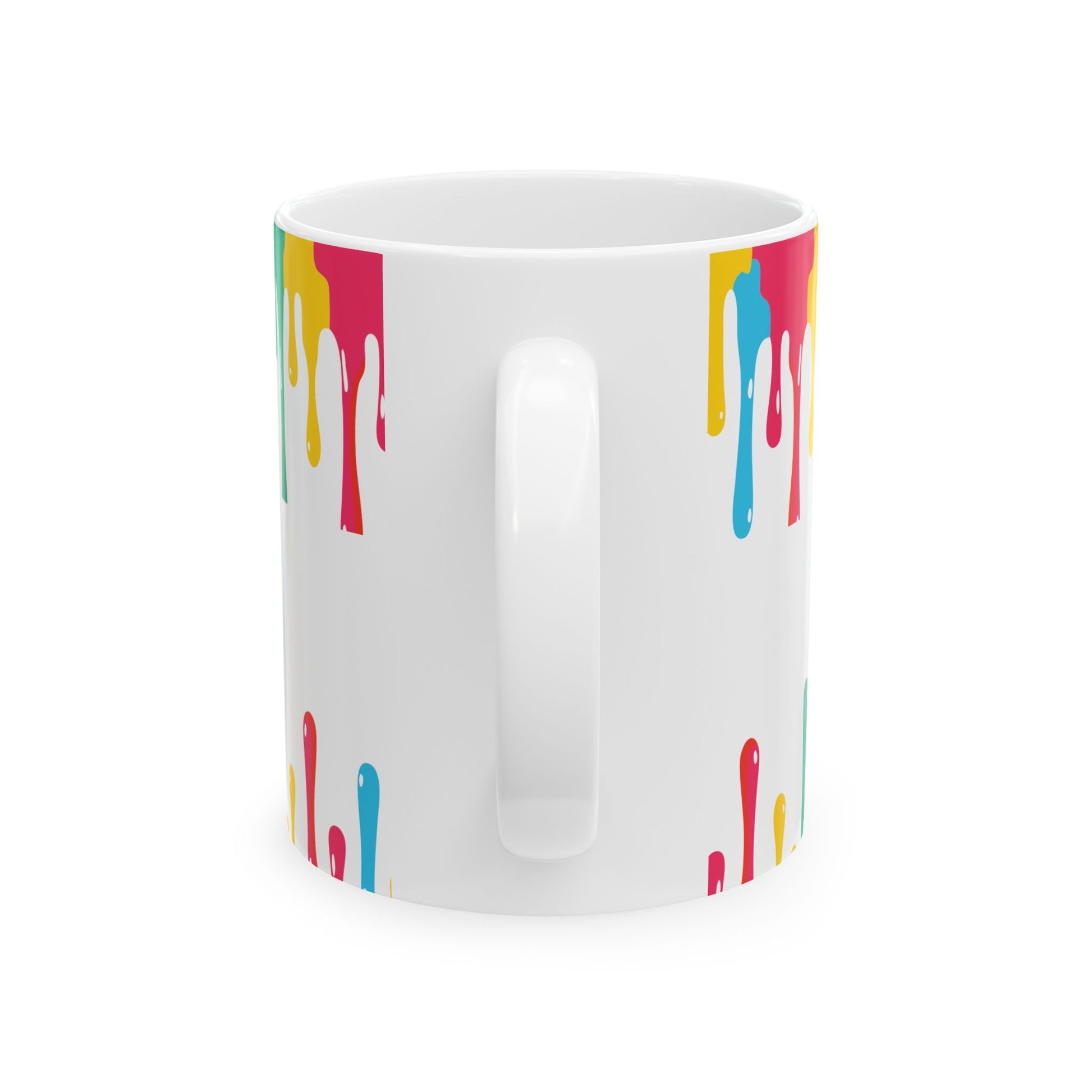 Colorful Paint Drip Ceramic Mug — Bright Dripping Paint Coffee Cup (11oz & 15oz)